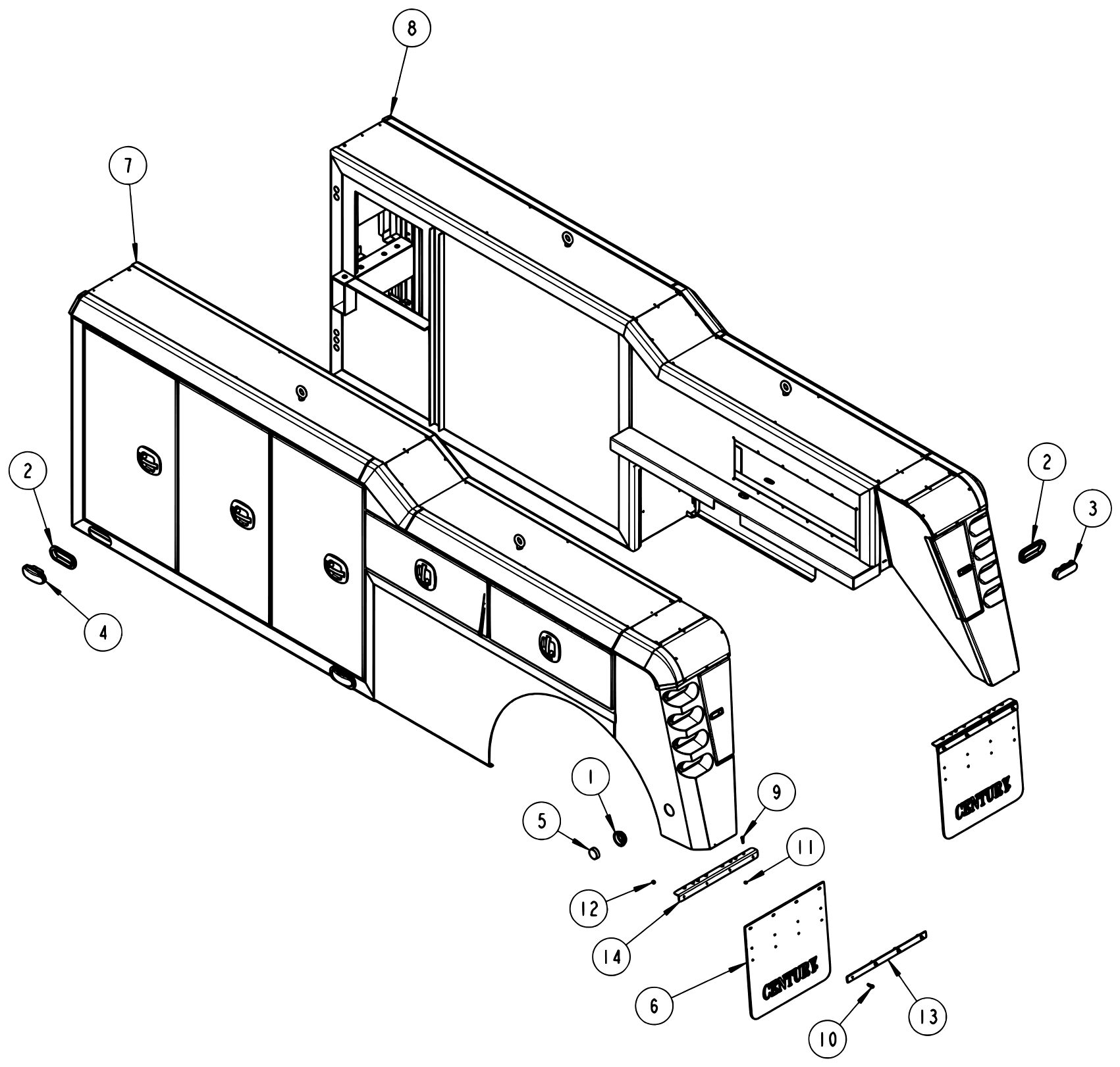Century 7035 2-Speed (2011 manual) Body Assembly diagram