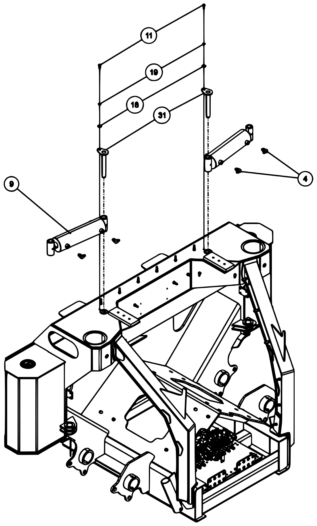 Century 9055XL / XP850 (2021 manual) 09006278, Frame Assembly XP850 2-Speed diagram (view 2 of 7)