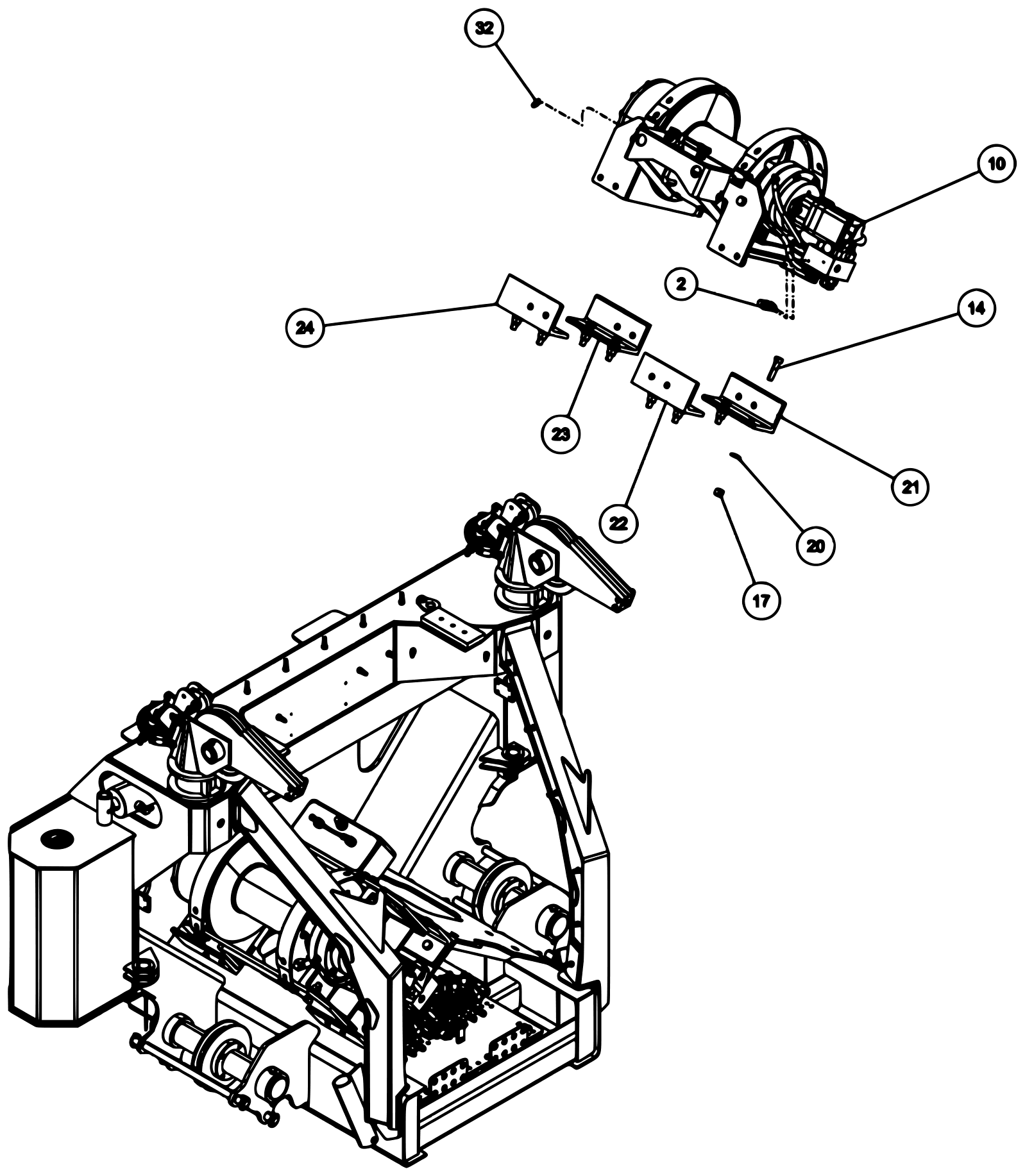 Century 9055XL / XP850 (2021 manual) 09006278, Frame Assembly XP850 2-Speed diagram (view 5 of 7)