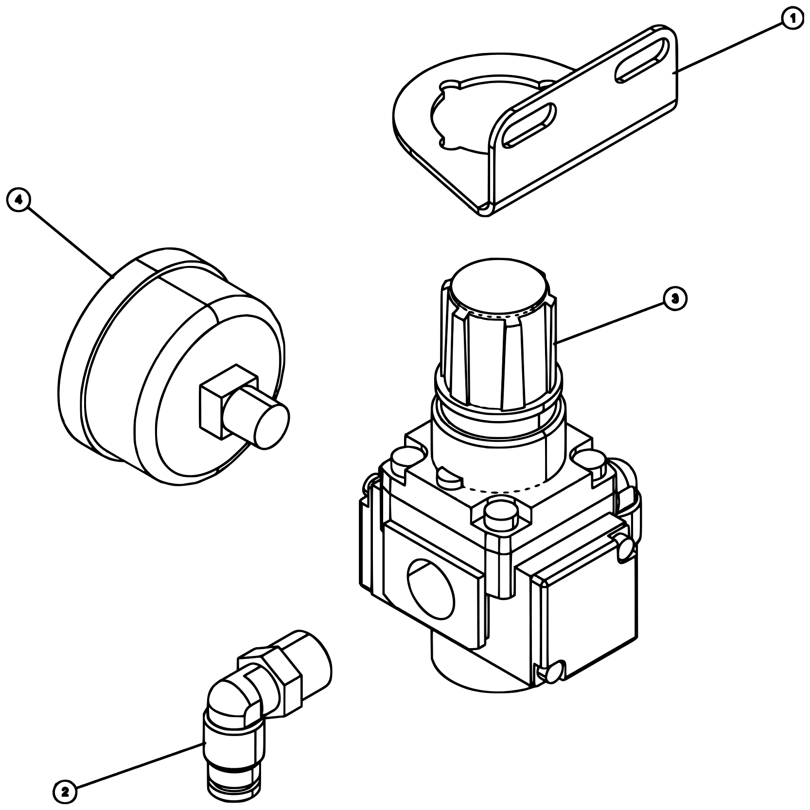 Century 9055XL / XP850 (2021 manual) 0911804, Air Regulator-Gauge Assembly diagram