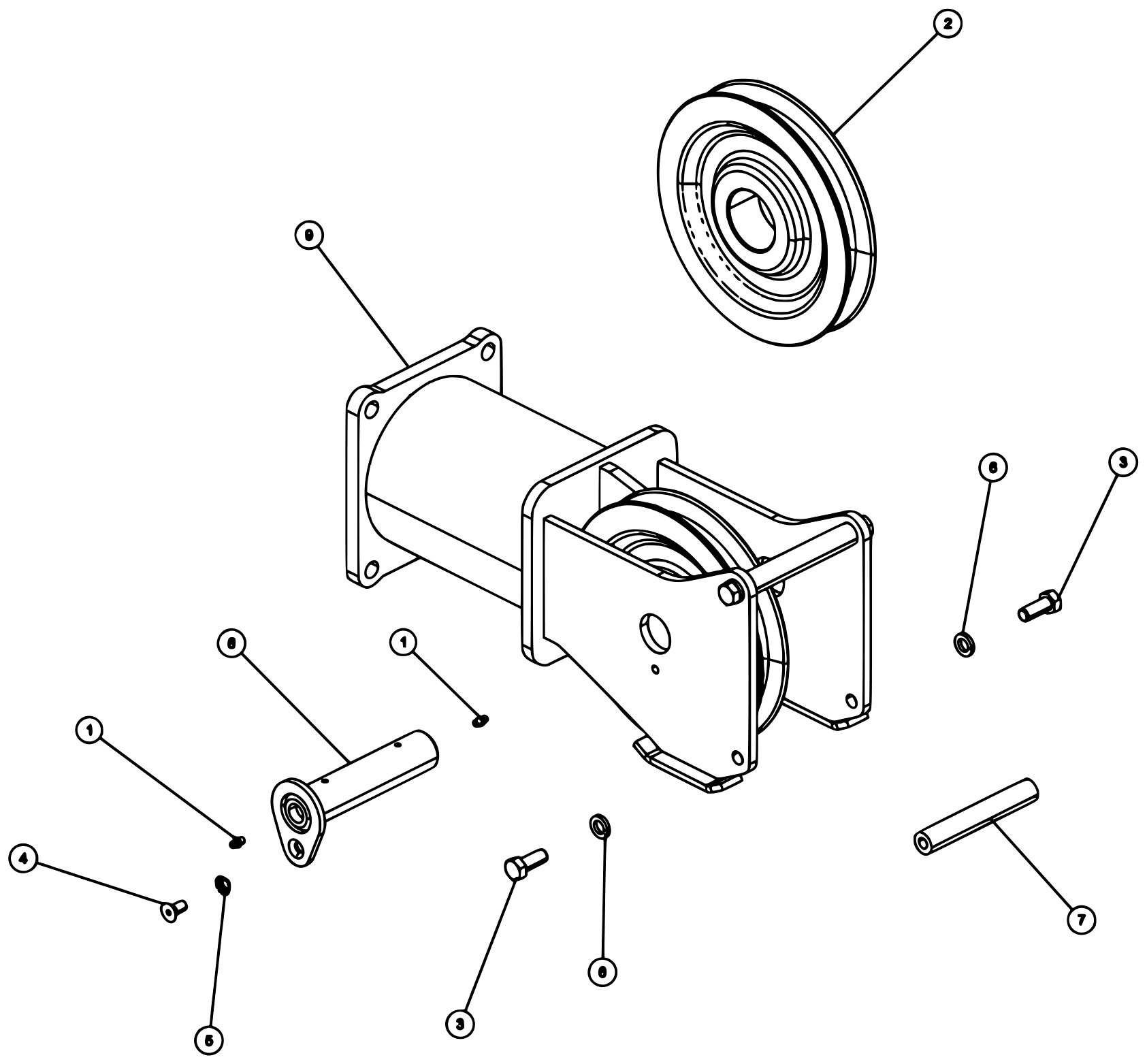 Century 9055XL / XP850 (2021 manual) 0912091, Extend Sheave Assembly 9055 diagram