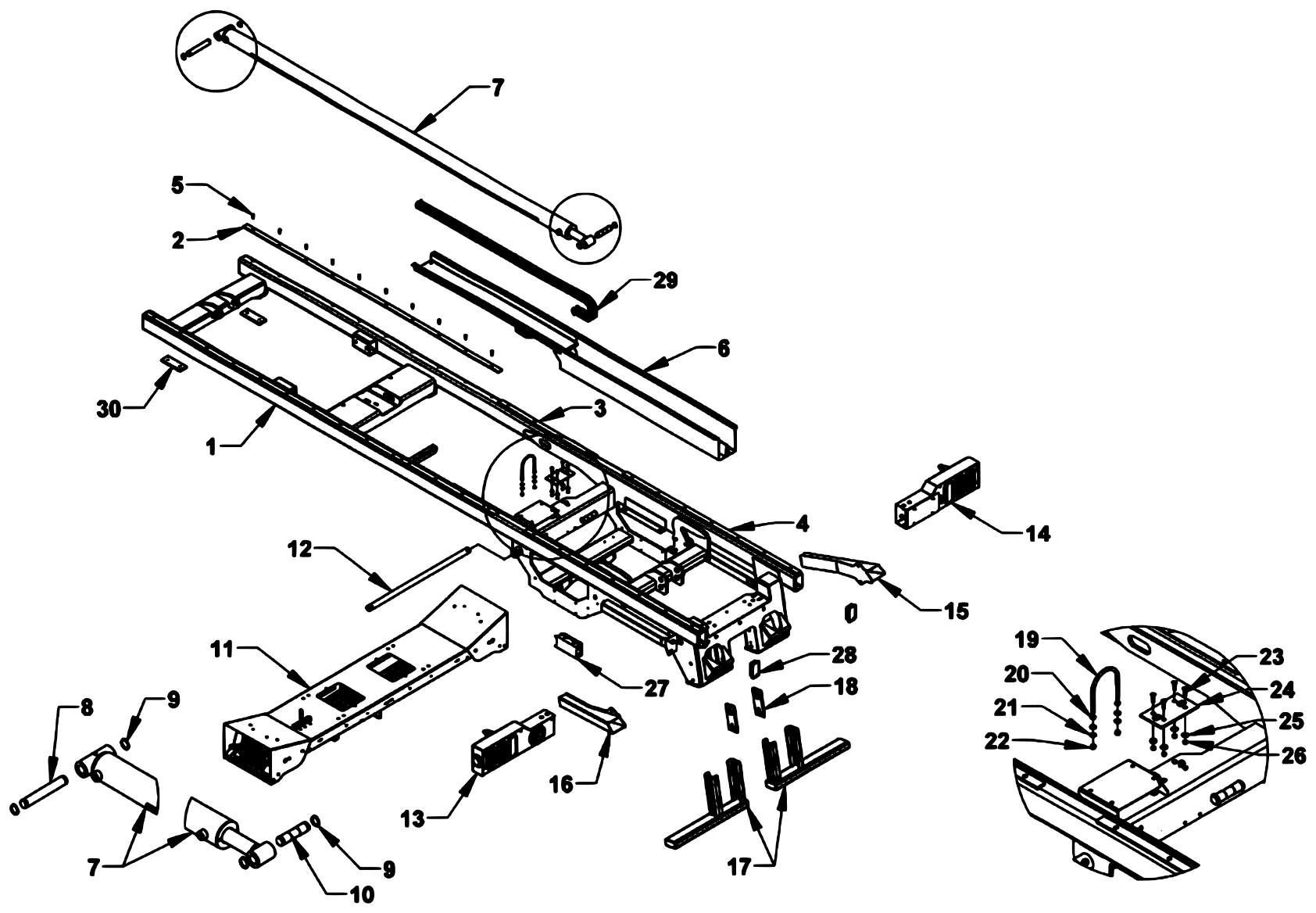 Vulcan Series 10 Gen 2 (2022 manual) Series 10 GEN2 19 - 19.5 Ft Subframe Components - Inboard Tilt Cylinders diagram