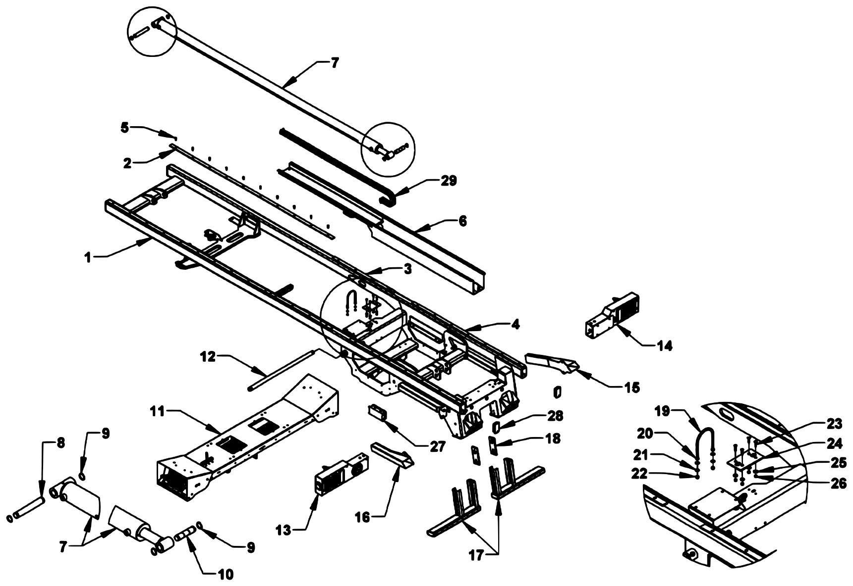 Vulcan Series 10 Gen 2 (2022 manual) Series 10 GEN2 19-19.5 Ft Subframe Components - Outboard Tilt Cylinders diagram