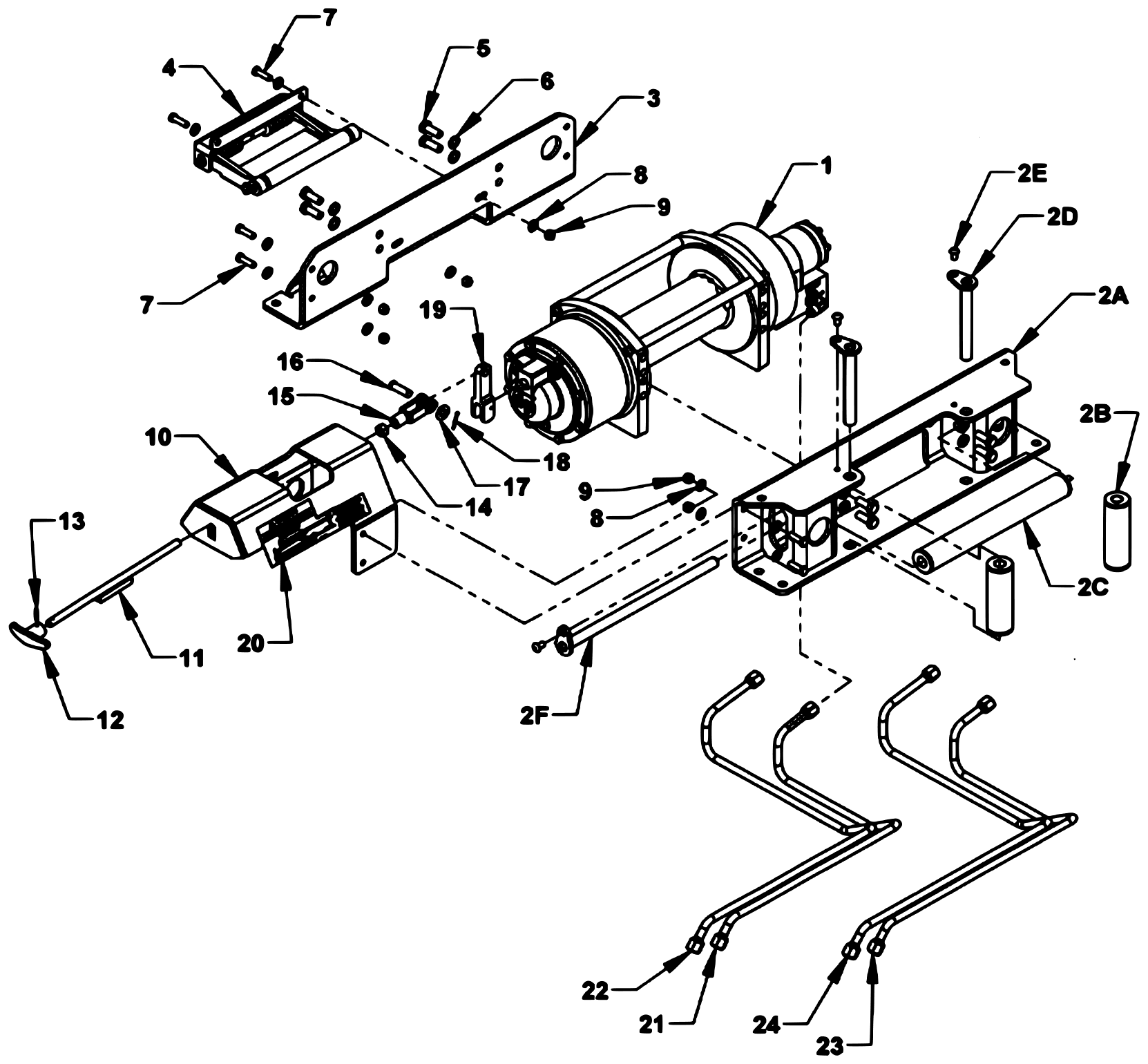 Vulcan Series 10 Gen 2 (2022 manual) DP Winch - DP Planetary Manual Shift diagram