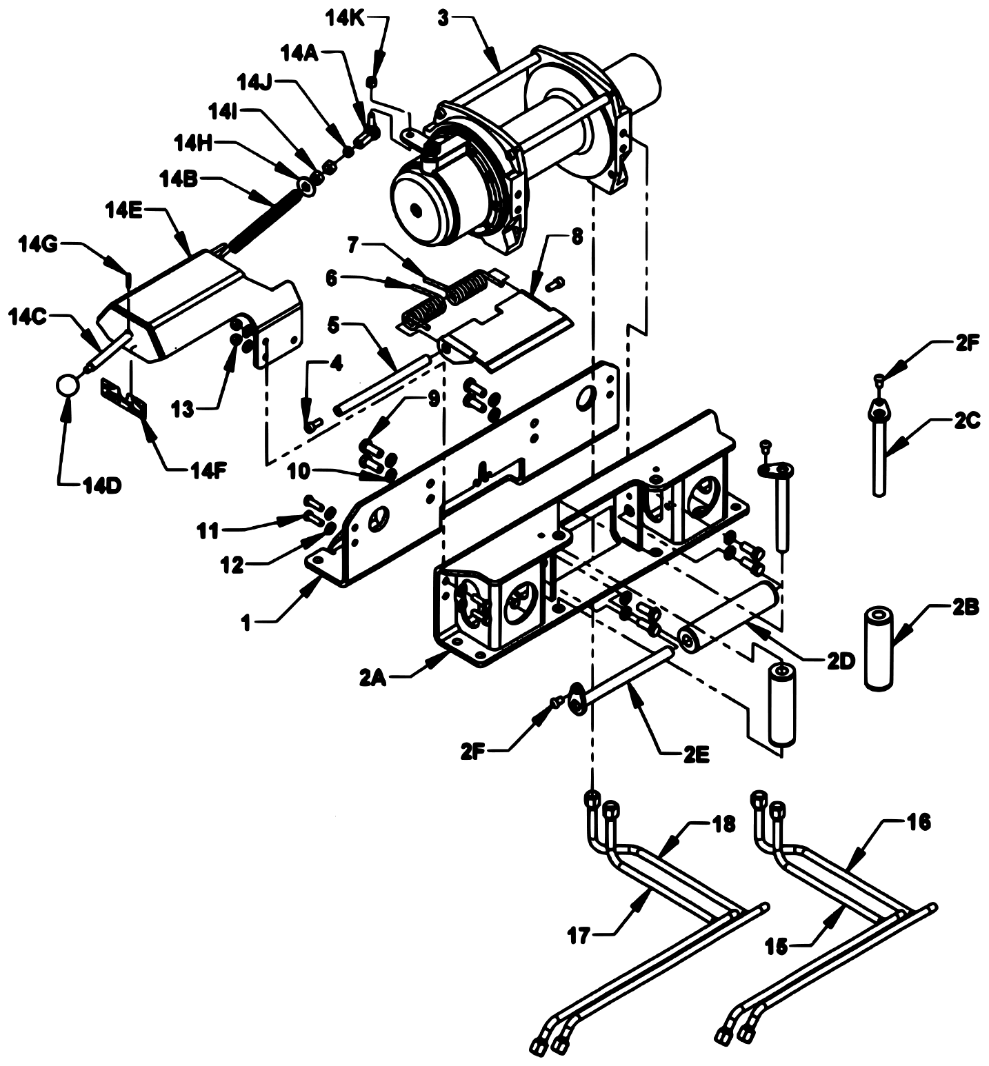 Vulcan Series 10 Gen 2 (2022 manual) Warn Winch - Manual Free Spool diagram