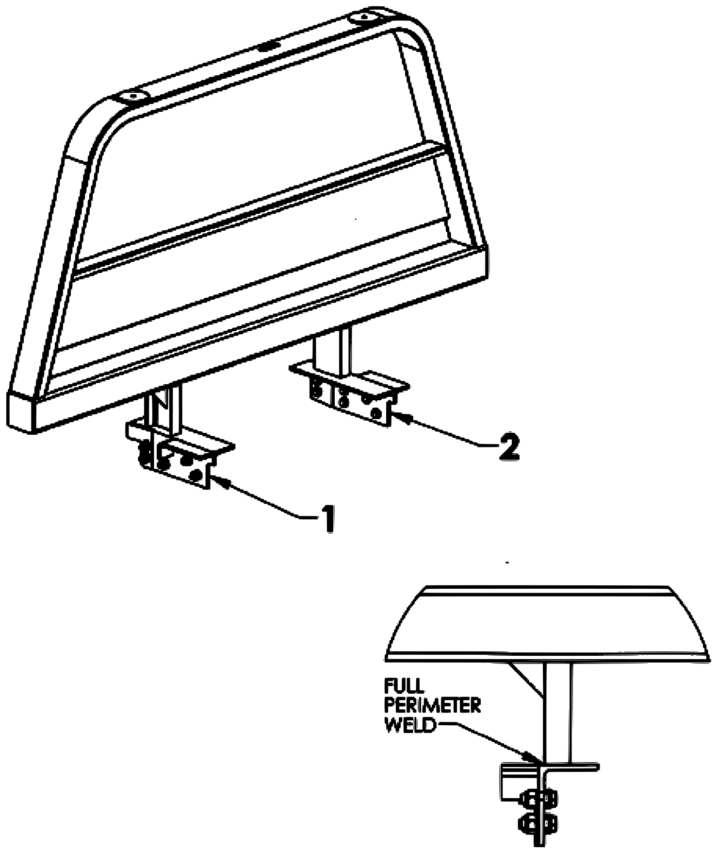 Vulcan Series 10 Gen 2 (2022 manual) 2013 Dodge 5500 Frame Mounted Pylon Brackets diagram