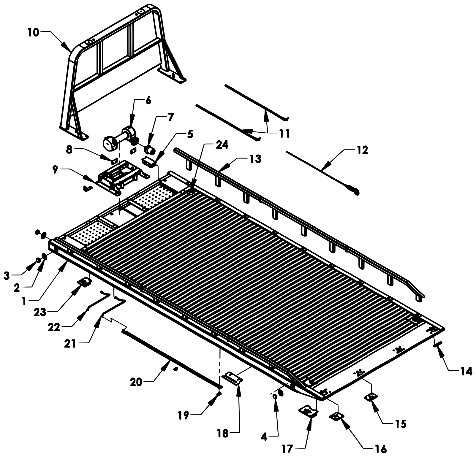 Vulcan Series 12 LCG Gen 2 (2025 manual) Aluminum Bed Assembly Gen II diagram