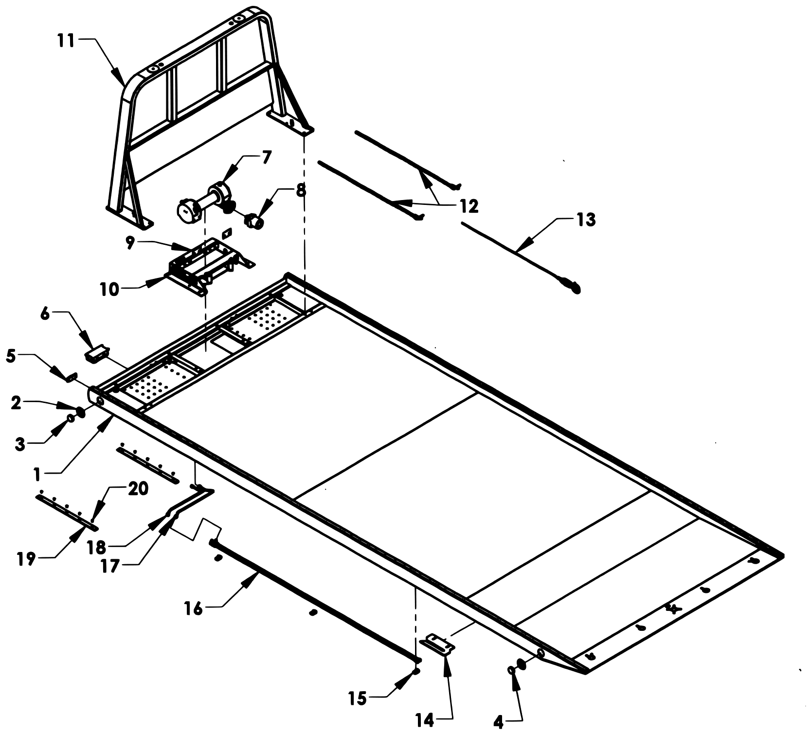 Vulcan Series 12 LCG Gen 2 (2025 manual) Steel Bed Assembly - Gen 2 Series 12 SST Tube Sides diagram