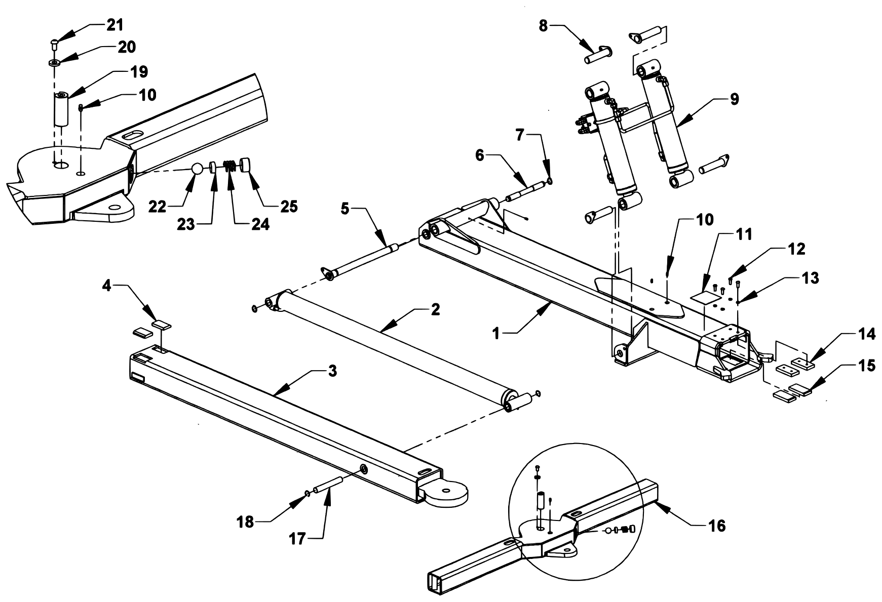 Vulcan Series 12 LCG Gen 2 (2025 manual) 4,000 Lb. Wheel Lift - Gen 2 LCG diagram