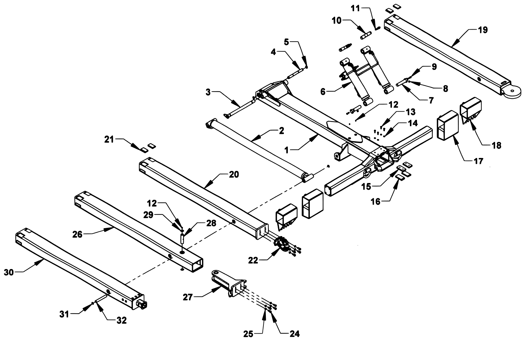 Vulcan Series 12 LCG Gen 2 (2025 manual) 4,000 Lb. Underlift - Gen 2 LCG diagram