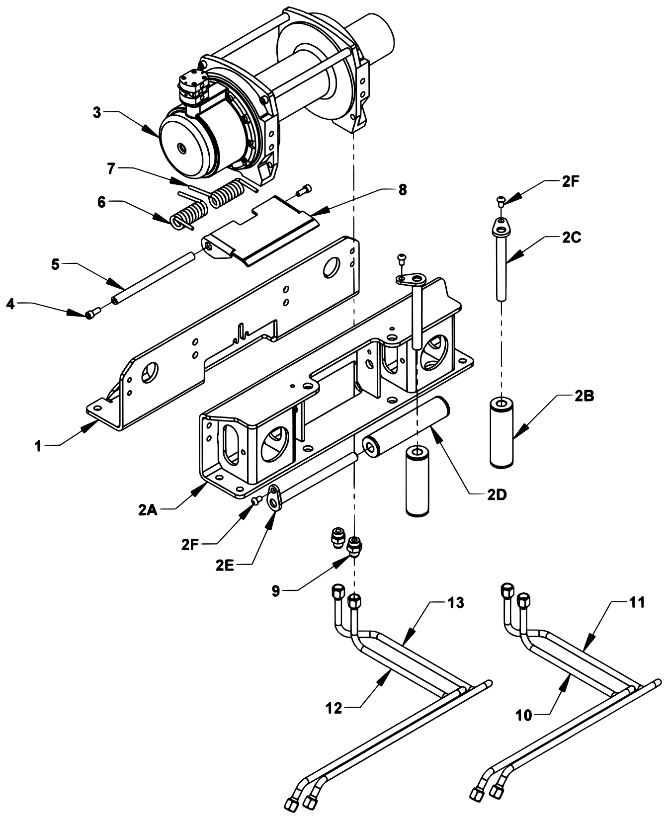 Vulcan Series 12 LCG Gen 2 (2025 manual) Warn Winch - Air Free Spool diagram