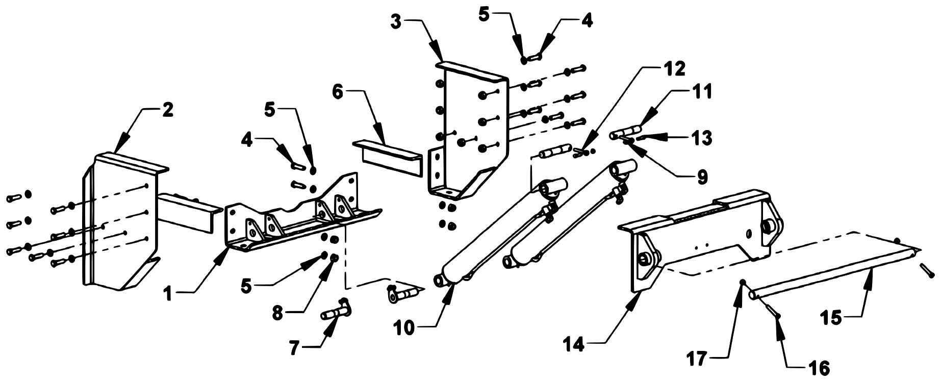 Chevron Series 16 LCG Gen 2 (2025 manual) 16 LCG Inboard Tilt Cylinders - Outboard Saddles diagram