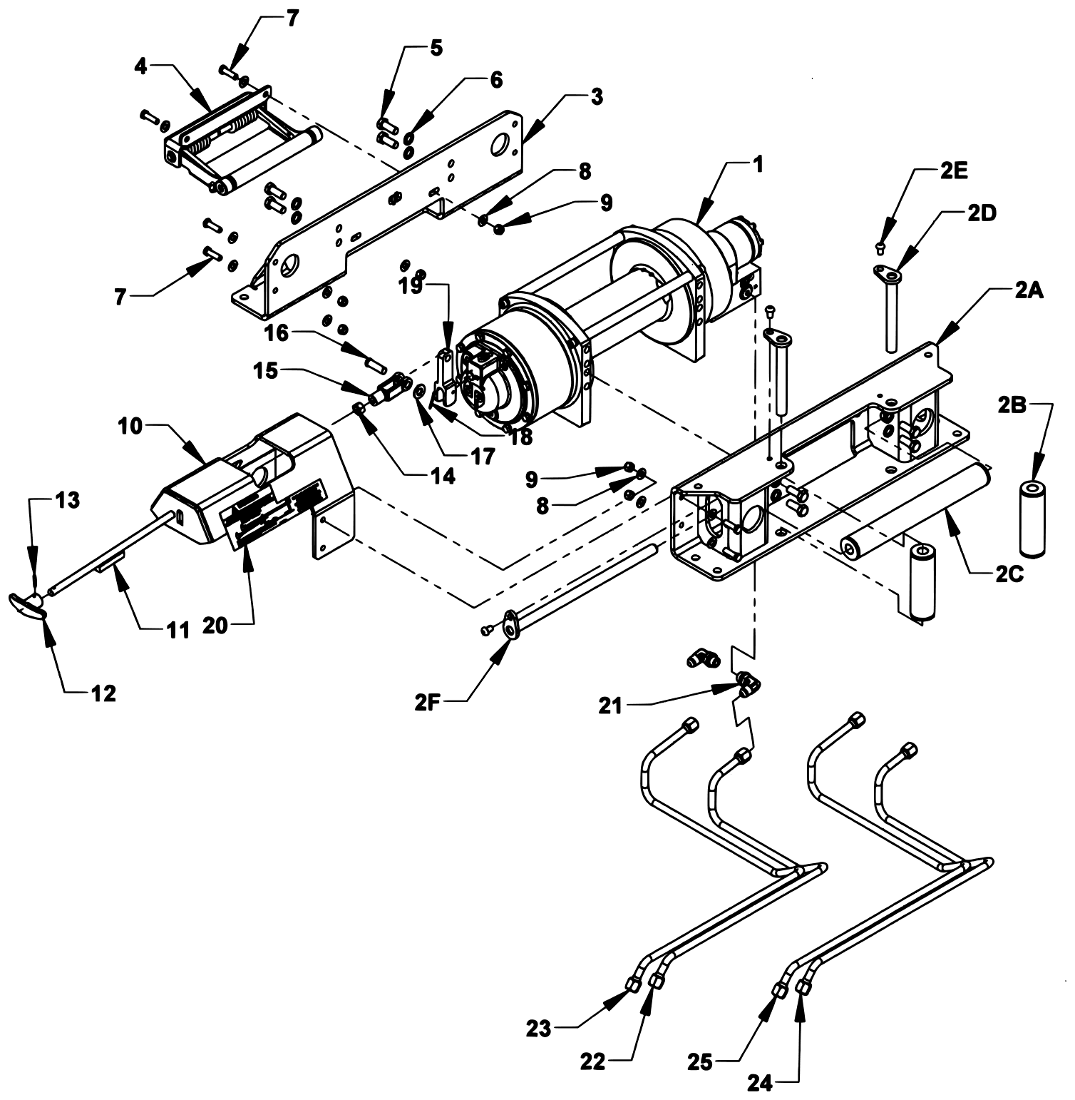 Chevron Series 16 LCG Gen 2 (2025 manual) DP Winch - Planetary Manual Shift diagram