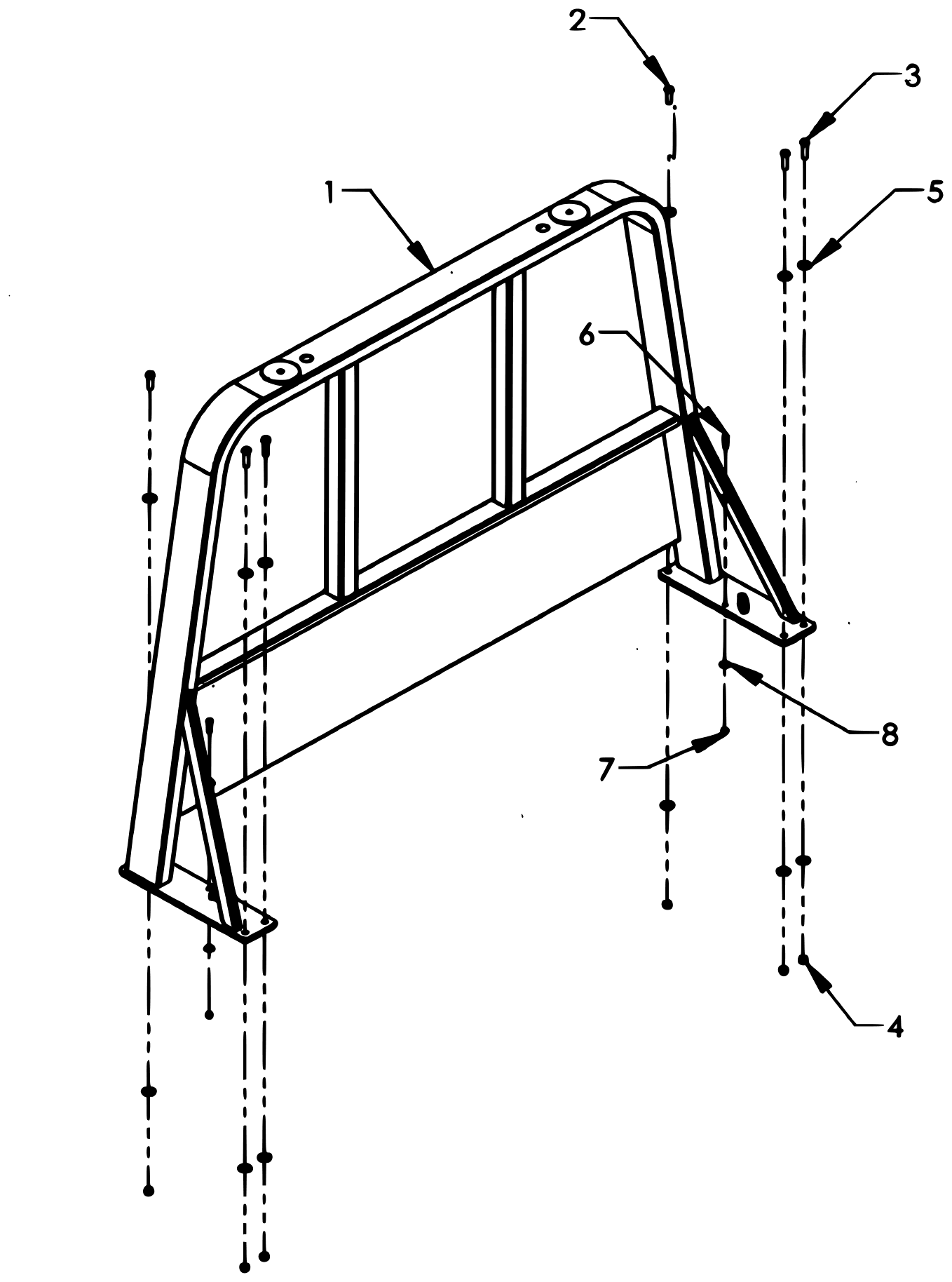 Chevron Series 16 LCG Gen 2 (2025 manual) Bed Mounted Cab Protector diagram