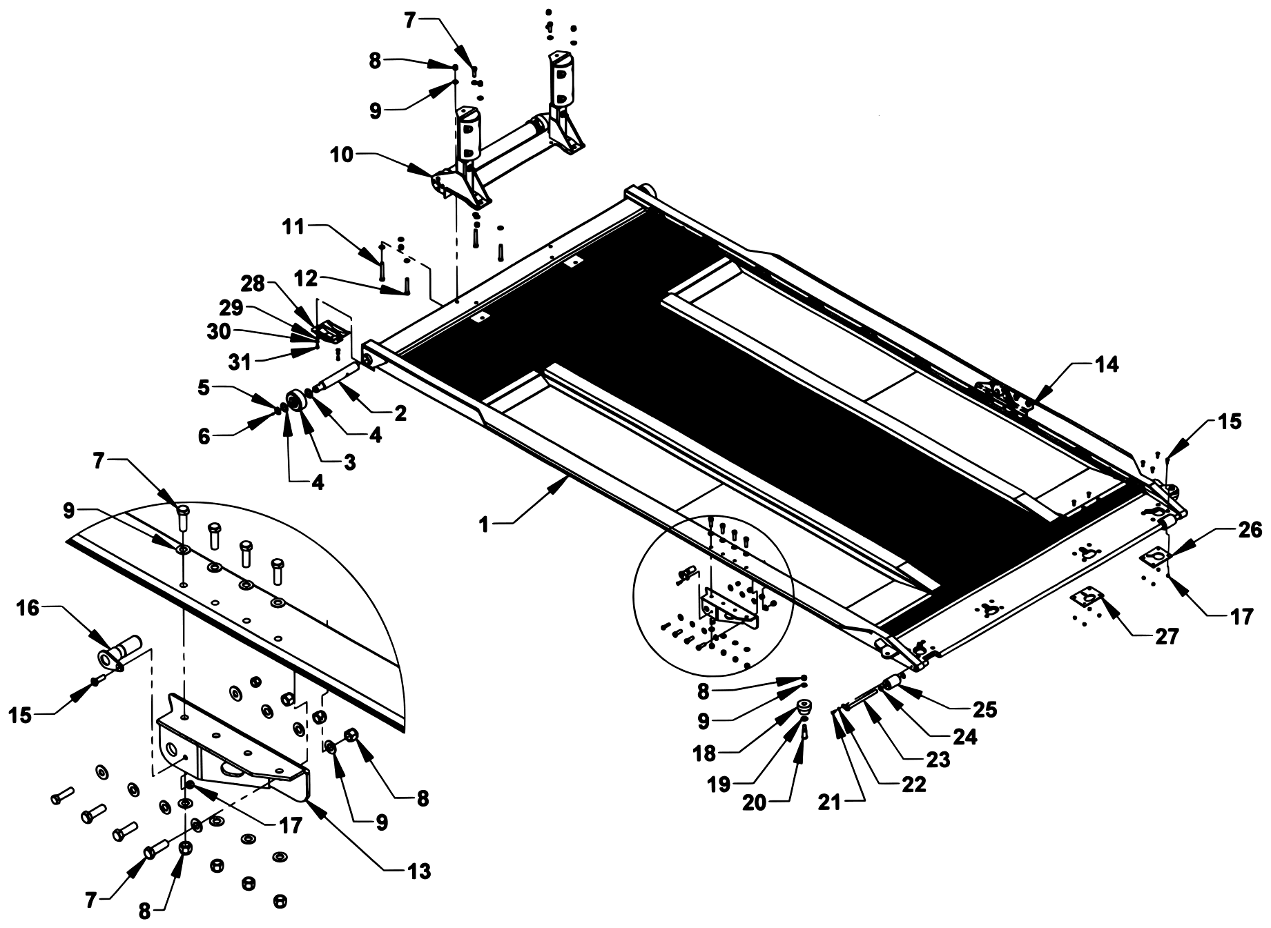 Chevron Series 16 LCG Gen 2 (2025 manual) Dual Deck Bed Assembly diagram