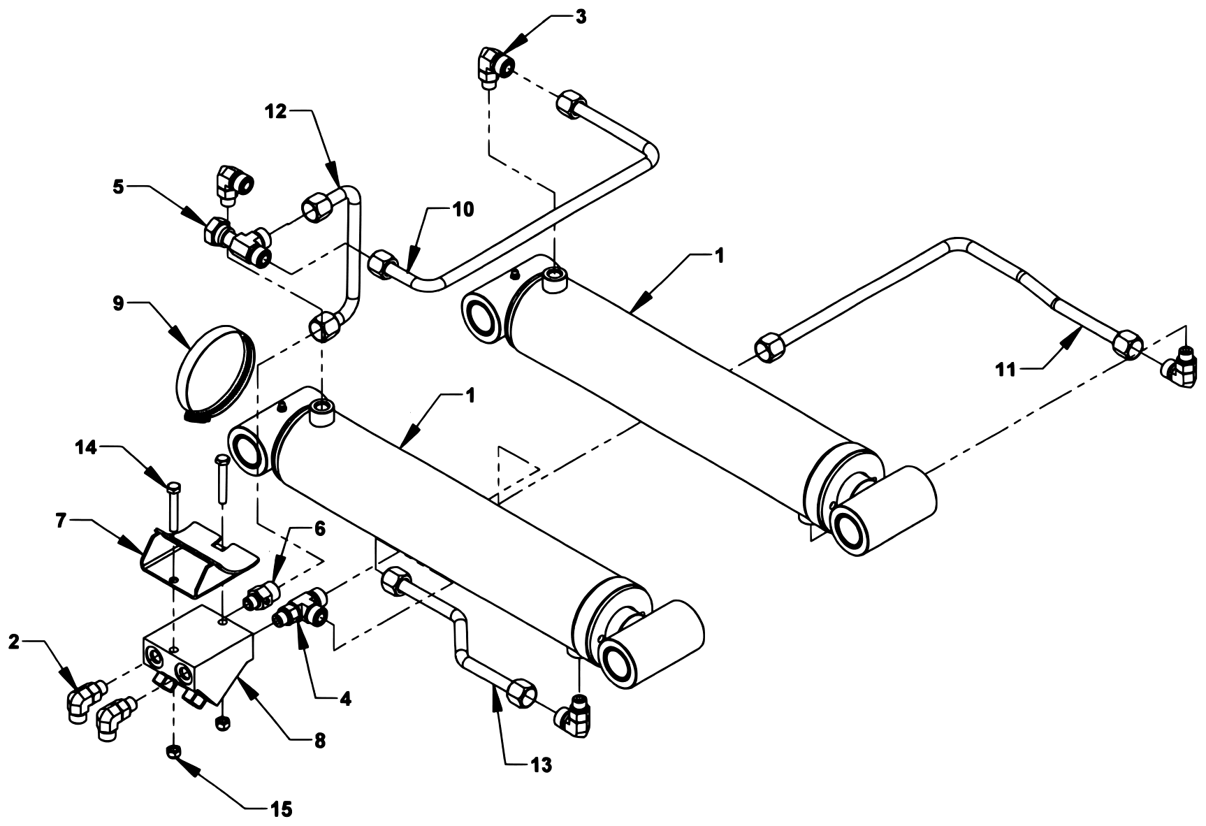 Vulcan Series 16 LCG Gen 2 (2025 manual) Underlift Cylinder Fluid Tube Group diagram