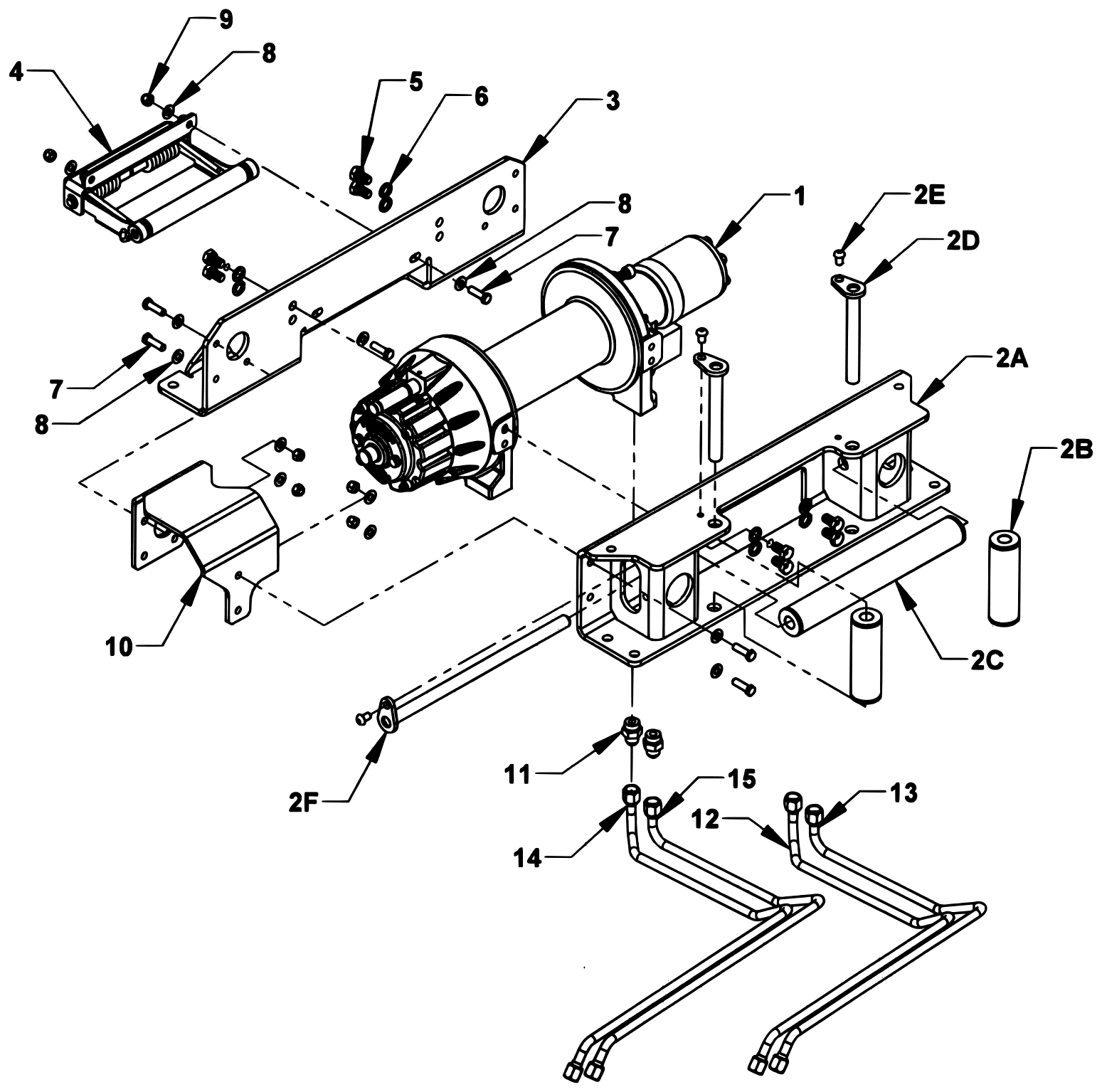 Vulcan Series 16 LCG Gen 2 (2025 manual) Ramsey Winch - 09023899-0810AA - 8K Omega Planetary Air Shift diagram