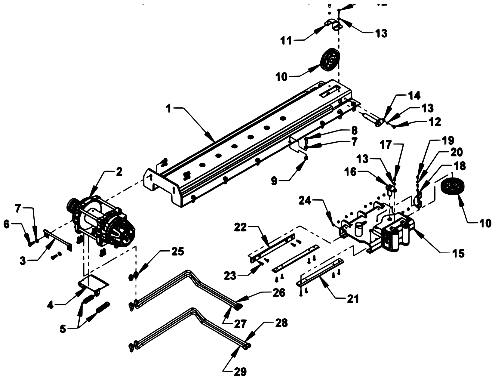 Vulcan Series 16 LCG Gen 2 (2025 manual) Manual Slidewinder - 315200 - (Short Track) diagram