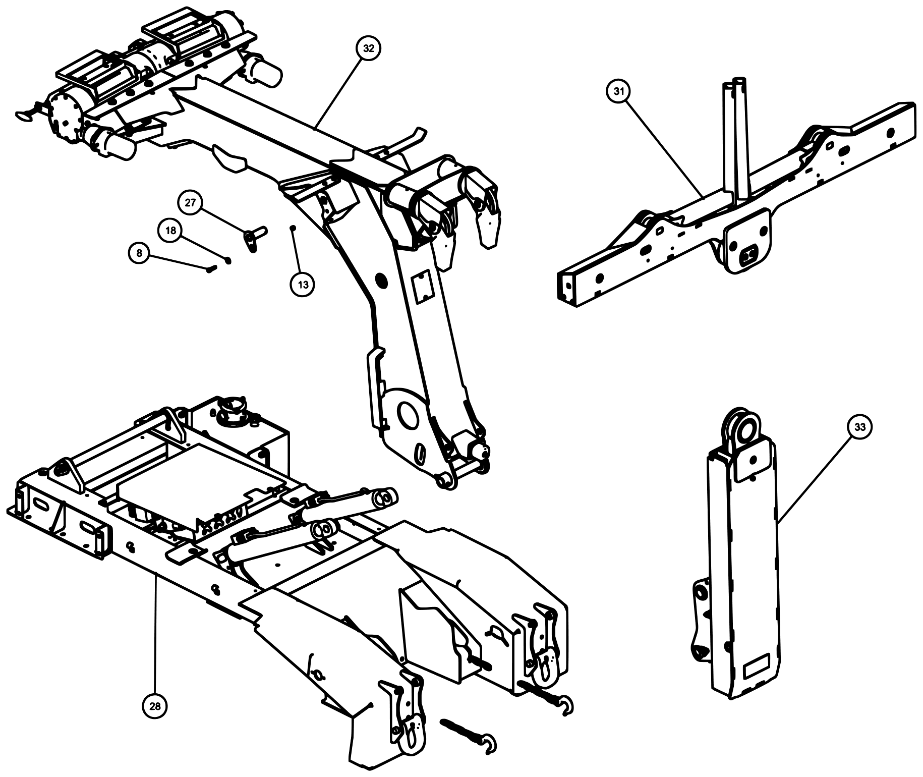 Century 312 Power Tilt Gen 2 (2018 manual) Basic Unit Assembly diagram