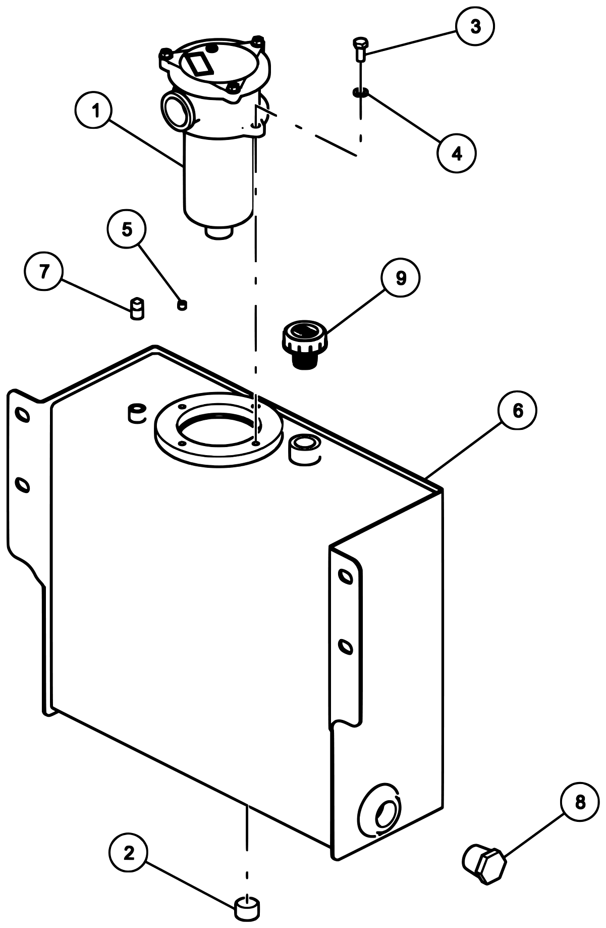 Century 312 Power Tilt Gen 2 (2018 manual) Hydraulic Tank Assembly diagram