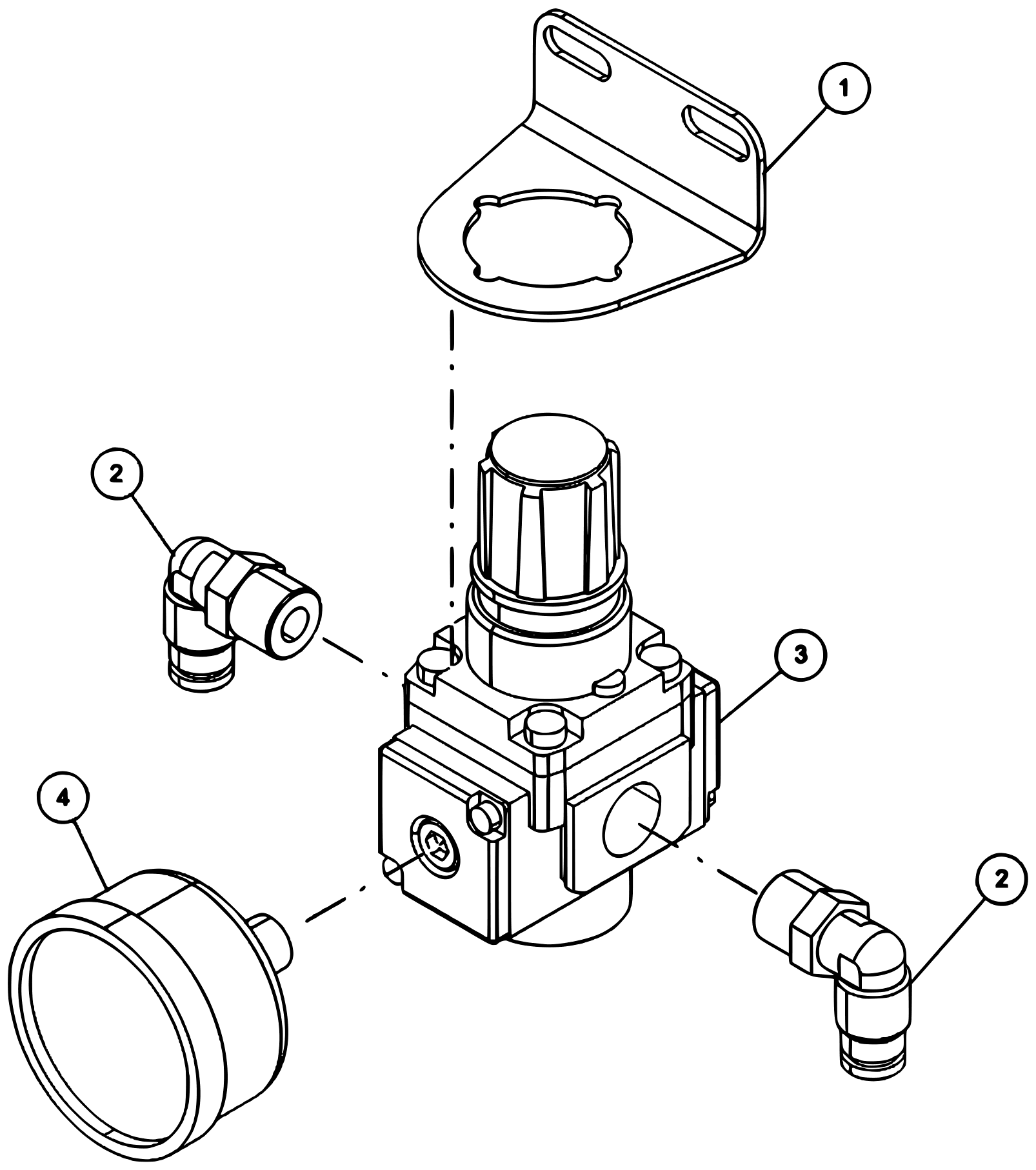 Century 7035 Standard Jack Leg (2026 manual) Air Regulator - Gauge Assembly (0911804) diagram
