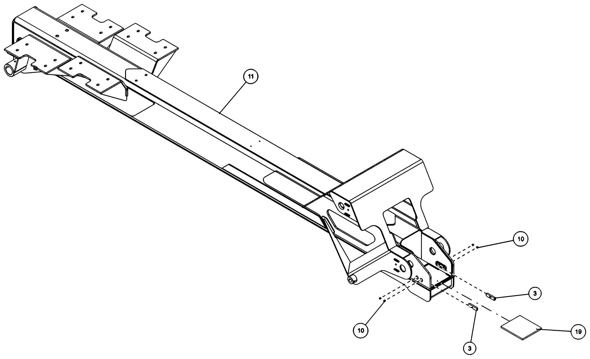 Century 7035 Standard Jack Leg (2026 manual) Boom Assembly - 7035 (0906489) diagram (view 2 of 3)