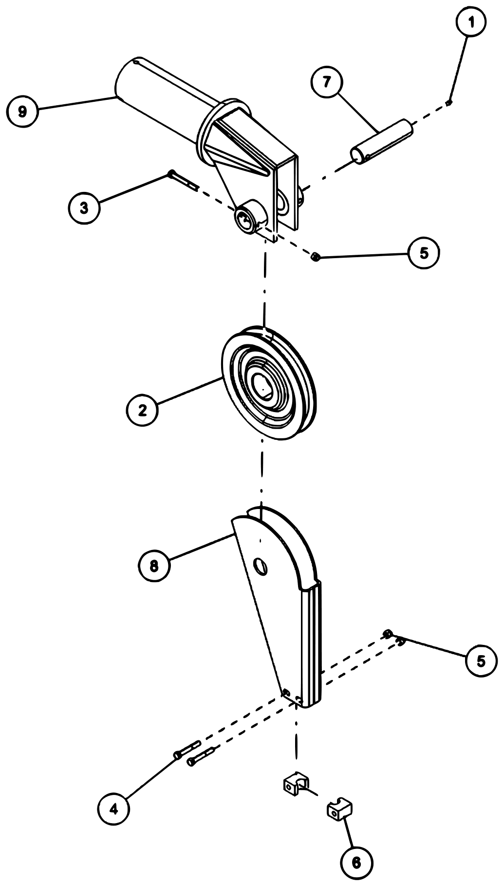Century 7035 Standard Jack Leg (2026 manual) Swivel Boom Assembly (0906532) diagram