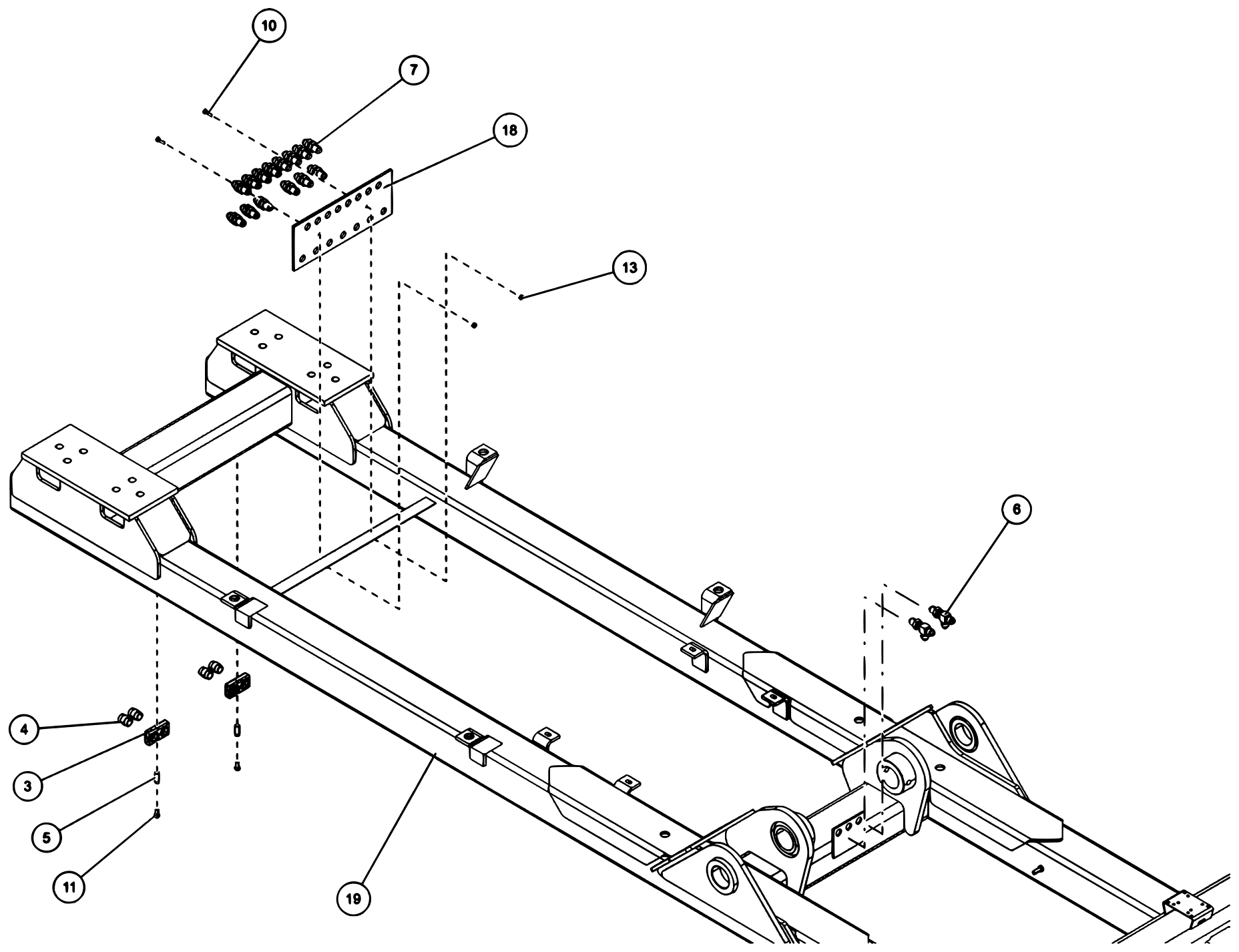 Century 7035 Standard Jack Leg (2026 manual) Subframe Assembly - 7035 Less Legs (0911879) diagram (view 4 of 4)