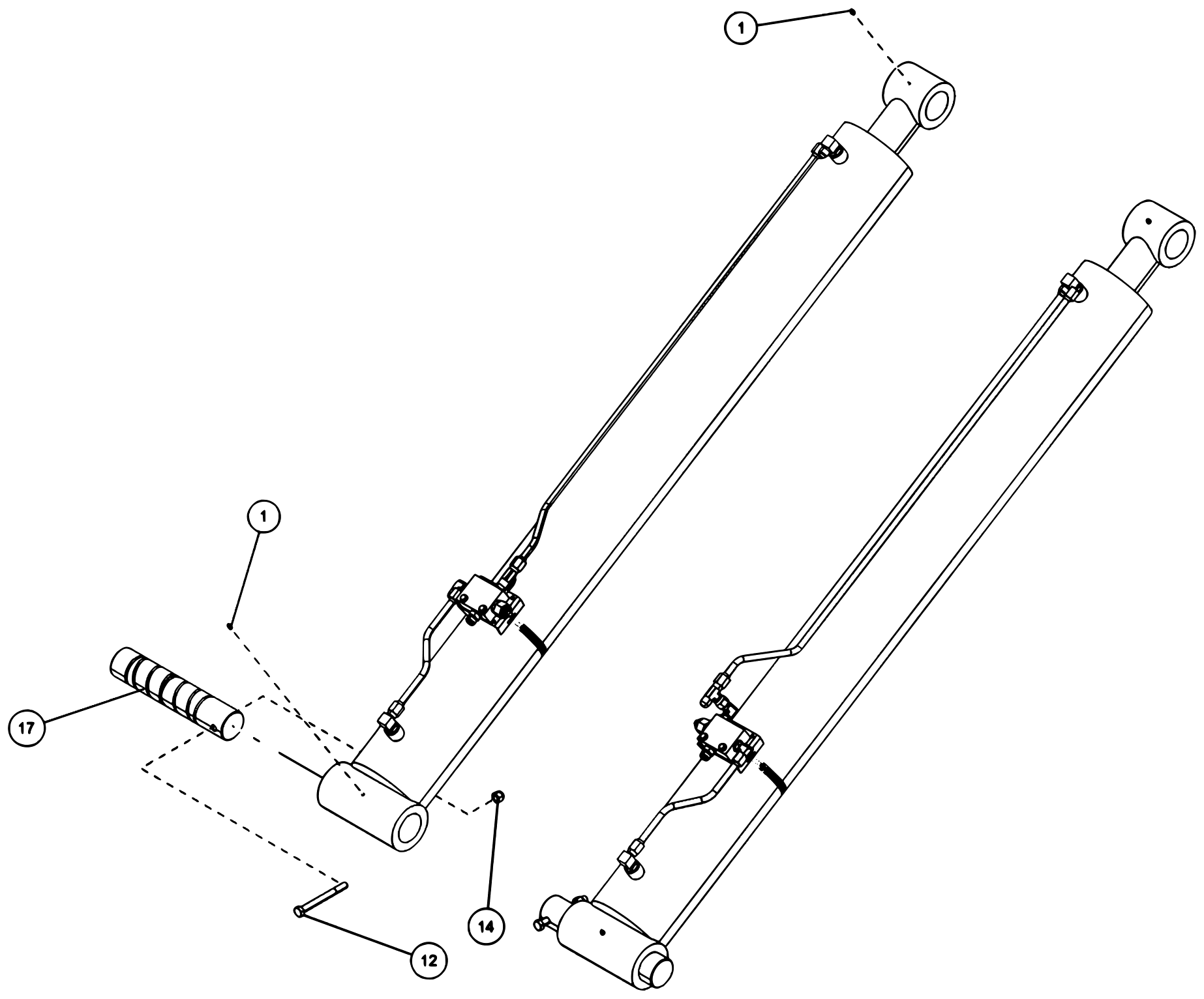 Century 7035 Standard Jack Leg (2026 manual) Lift Cylinder Kit 7035 (0906483) diagram (view 4 of 4)