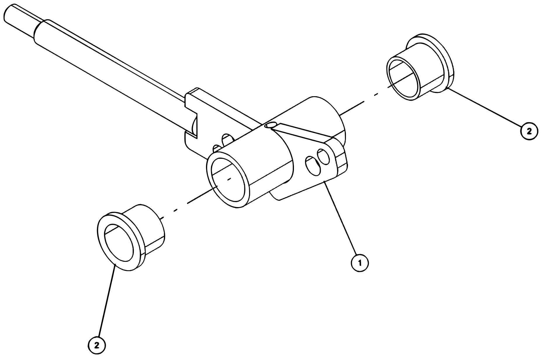 Century 7035 Standard Jack Leg (2026 manual) Control Handle Assembly (0907441) diagram