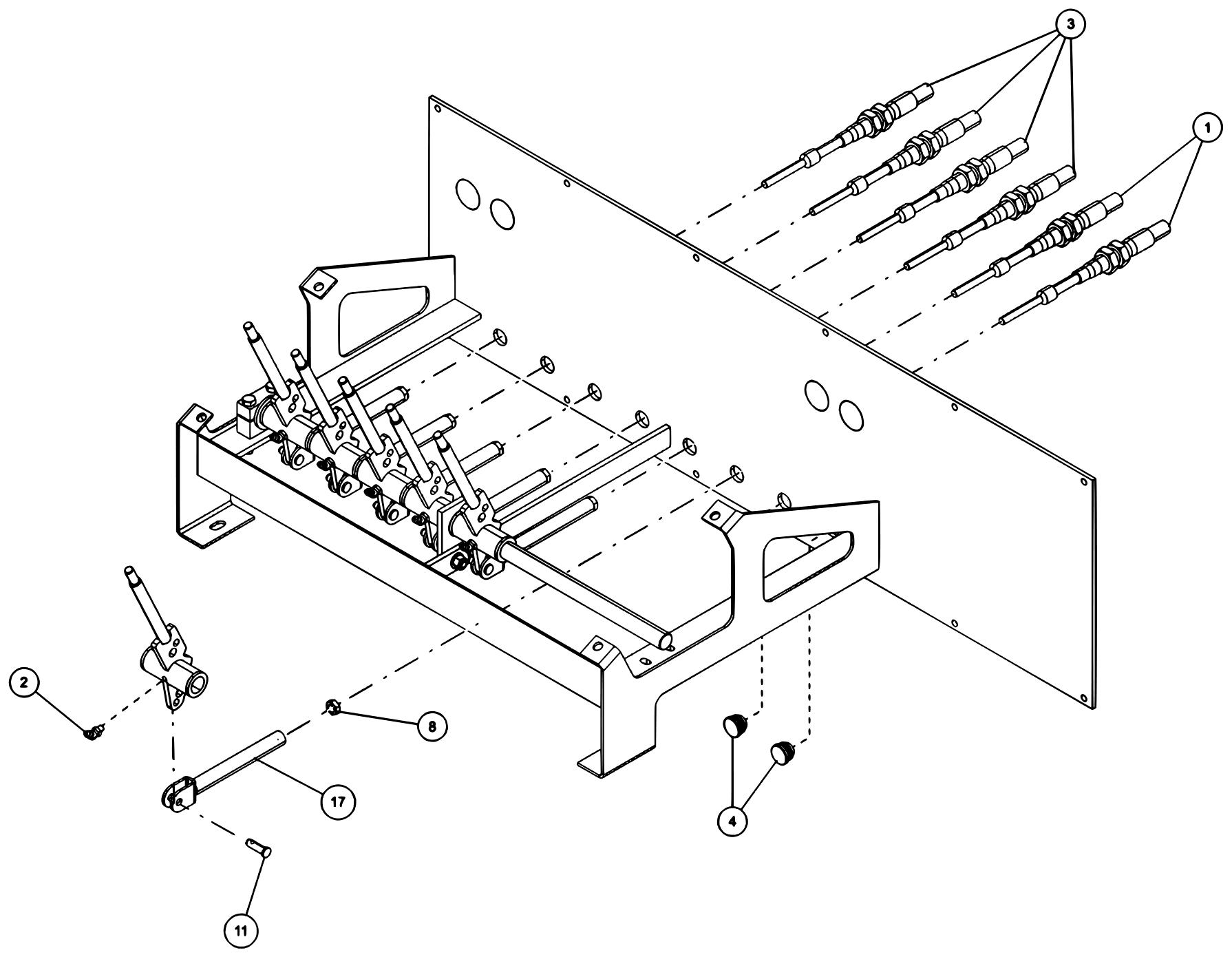Century 7035 Standard Jack Leg (2026 manual) Control Handle Assembly - 6 Handle (0907289) diagram (view 4 of 4)