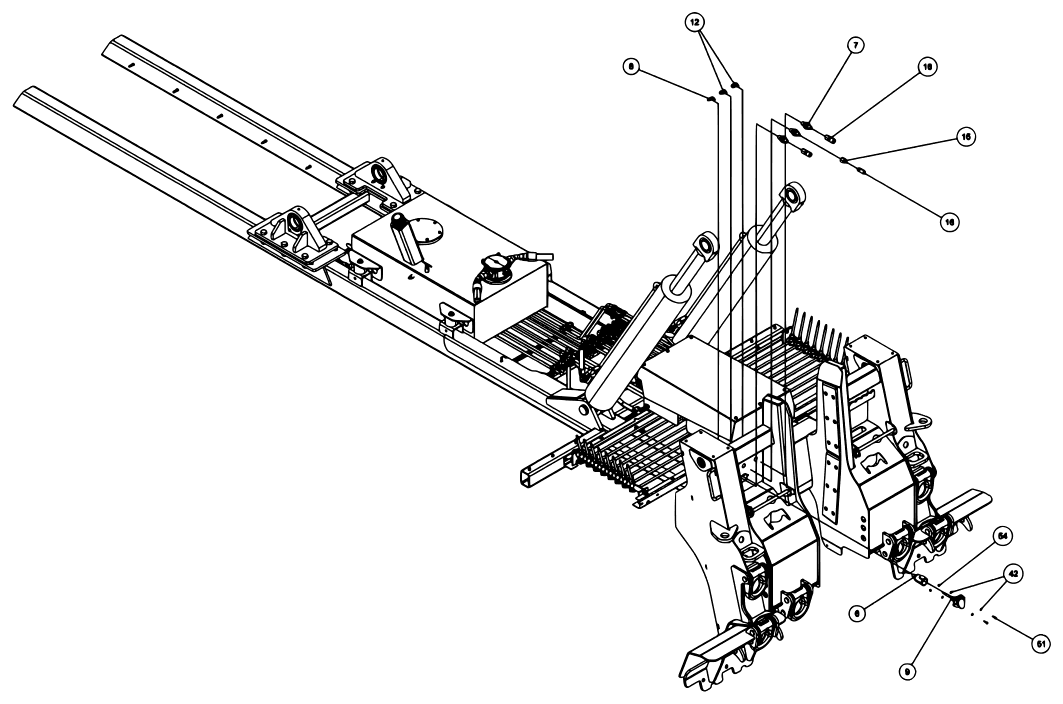 Vulcan V-70 2-Winch (2023 manual) 09008488, Bua V70 2-Winch Std Jack Leg diagram (view 3 of 18)
