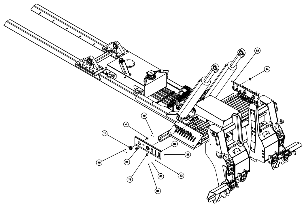 Vulcan V-70 2-Winch (2023 manual) 09008488, Bua V70 2-Winch Std Jack Leg diagram (view 7 of 18)