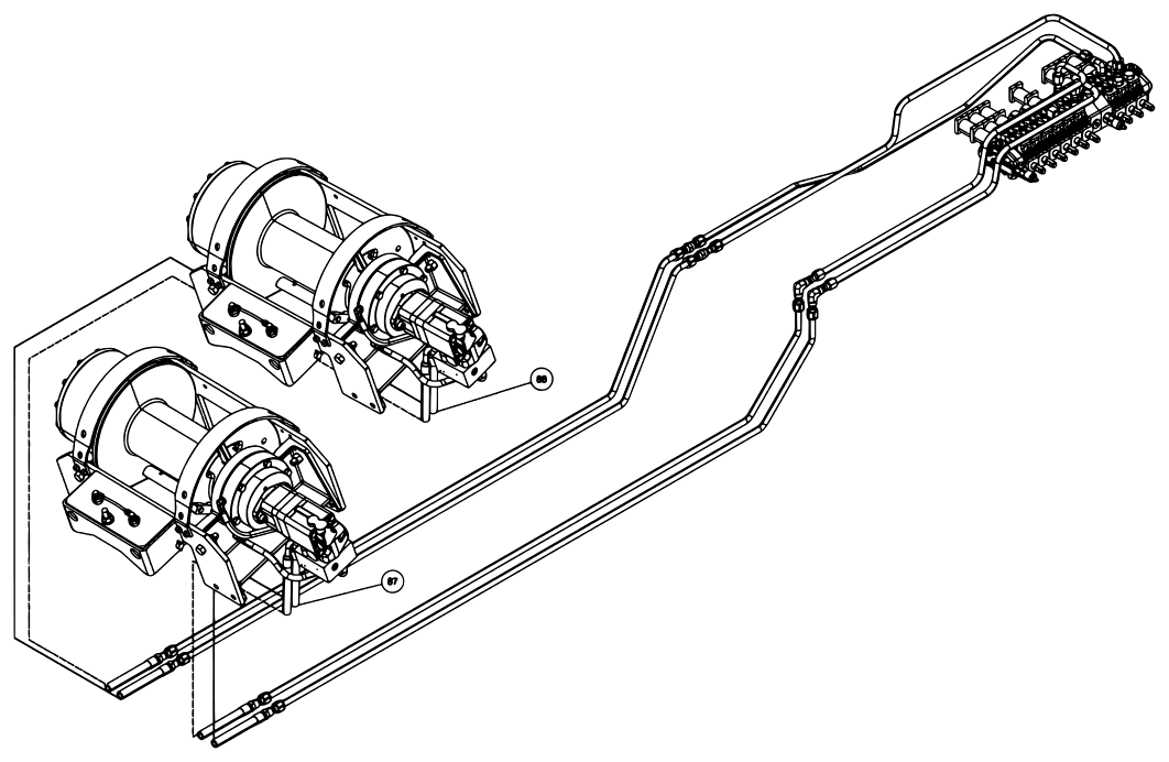 Vulcan V-70 2-Winch (2023 manual) 09008488, Bua V70 2-Winch Std Jack Leg diagram (view 16 of 18)