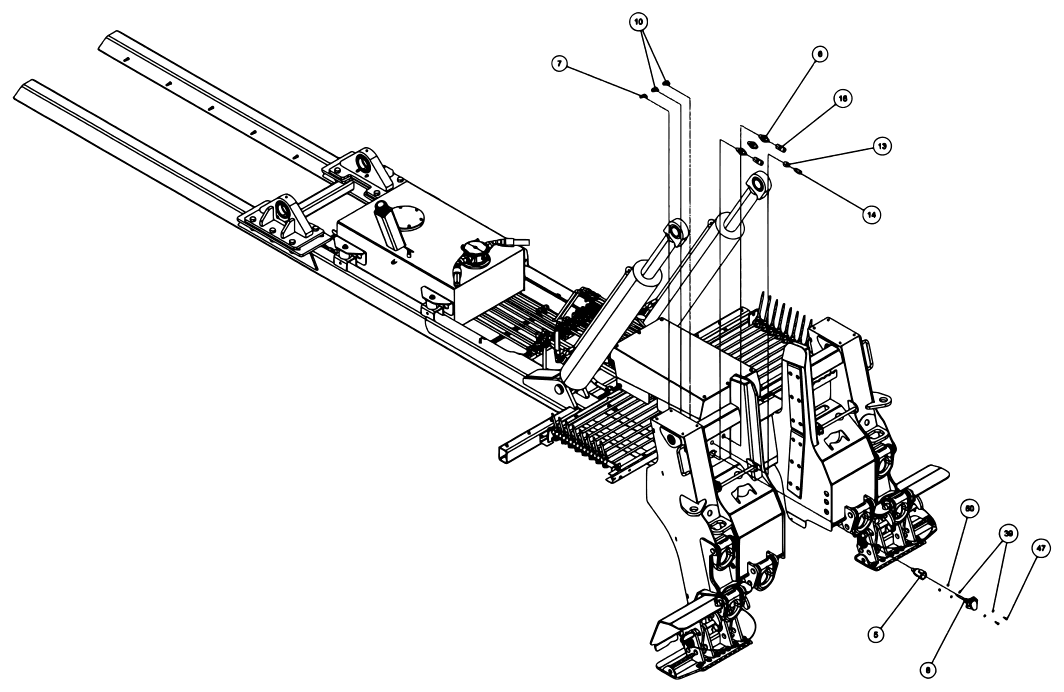 Vulcan V-70 2-Winch (2023 manual) 09008489, Bua V70 2-Winch Jack Leg Flipper Feet diagram (view 3 of 18)