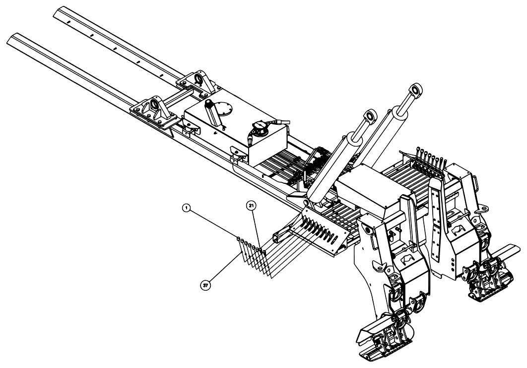 Vulcan V-70 2-Winch (2023 manual) 09008489, Bua V70 2-Winch Jack Leg Flipper Feet diagram (view 6 of 18)