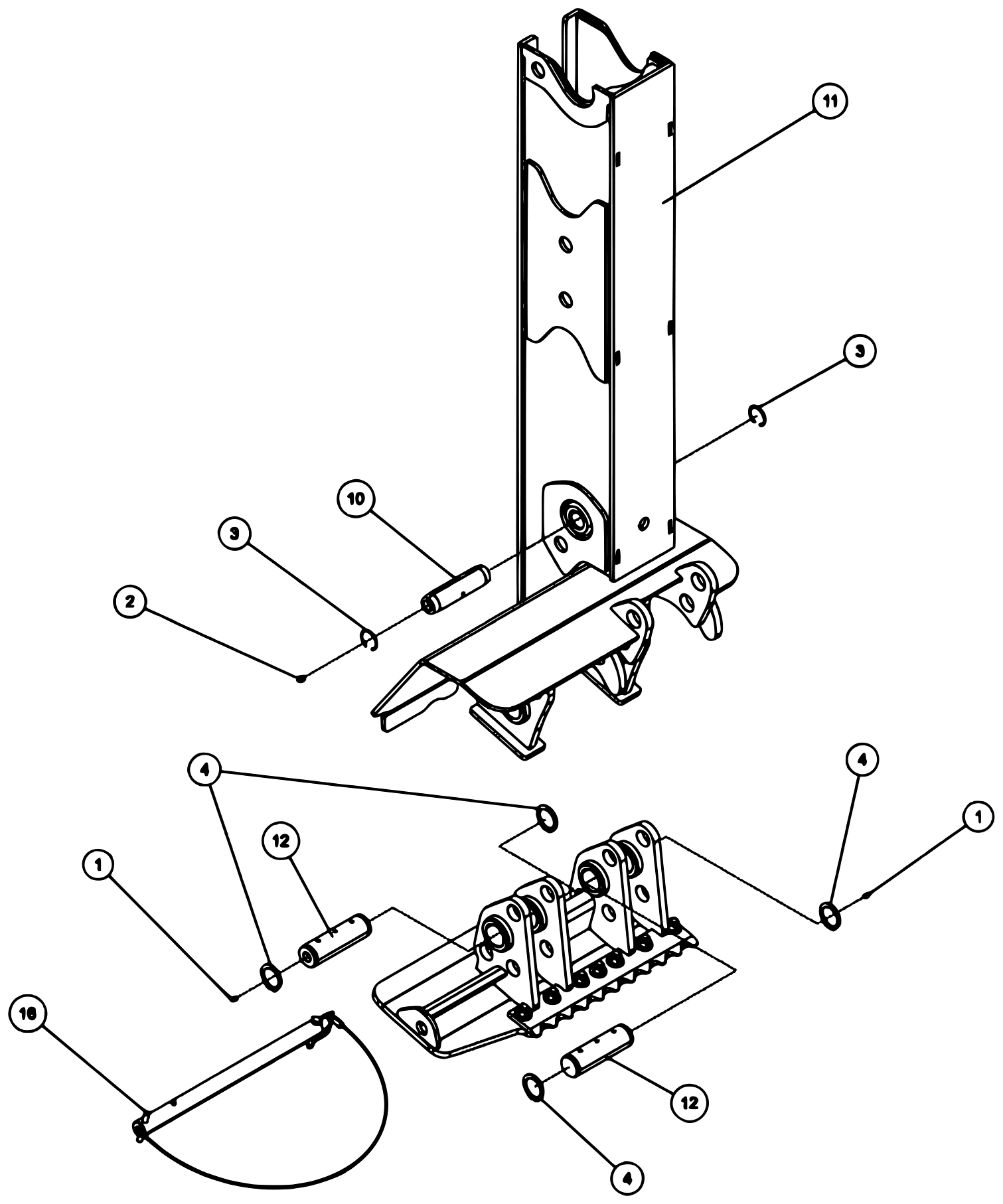 Vulcan V-70 2-Winch (2023 manual) 0910973, LH Jack Leg Assy - Flipper Feet diagram (view 2 of 3)
