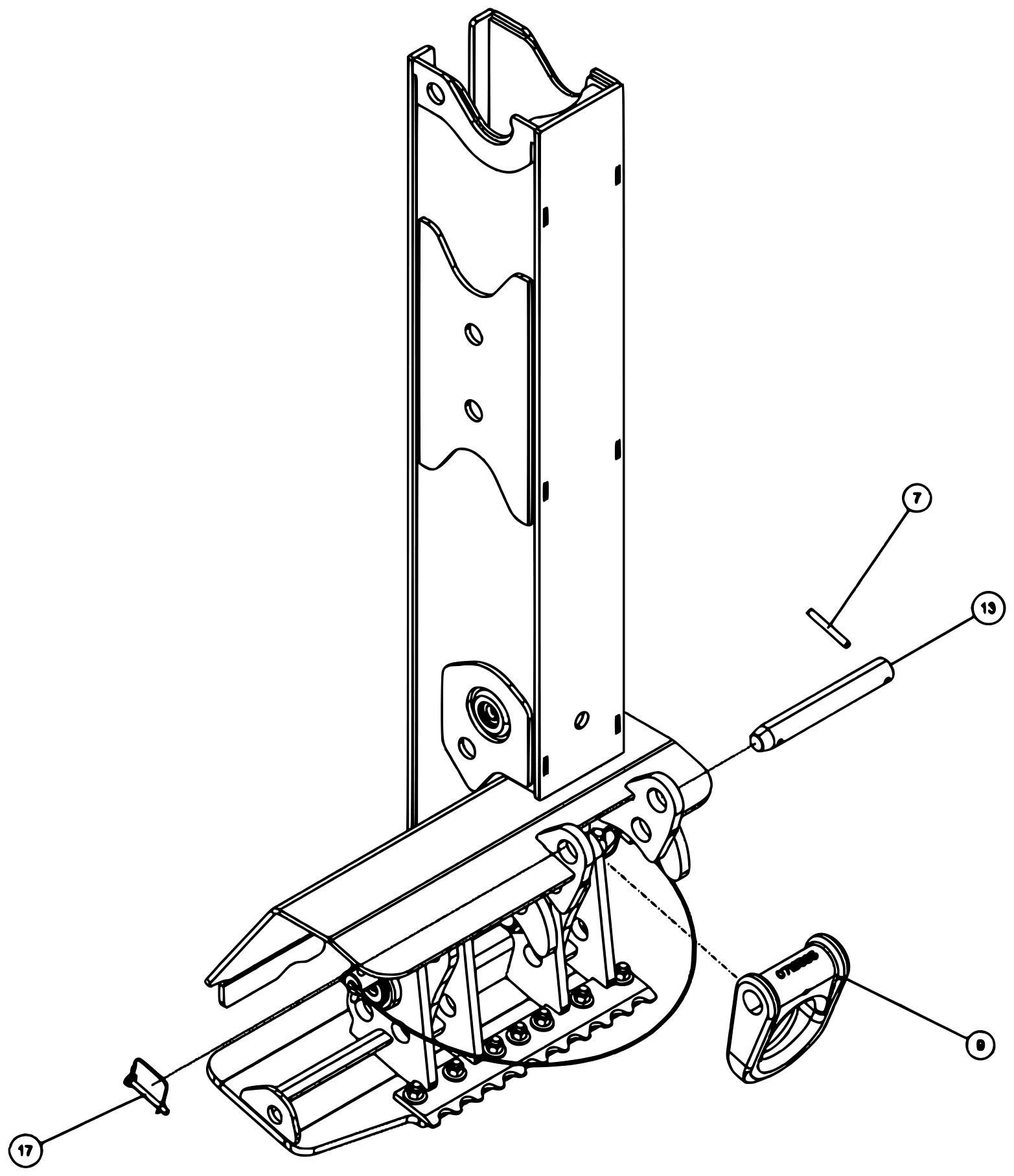 Vulcan V-70 2-Winch (2023 manual) 0910973, LH Jack Leg Assy - Flipper Feet diagram (view 3 of 3)
