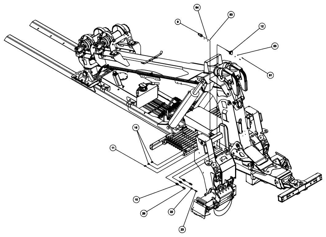 Vulcan V-70 2-Winch (2023 manual) 09008490, Bua V70 2-Winch Rear Outrigger diagram (view 4 of 23)