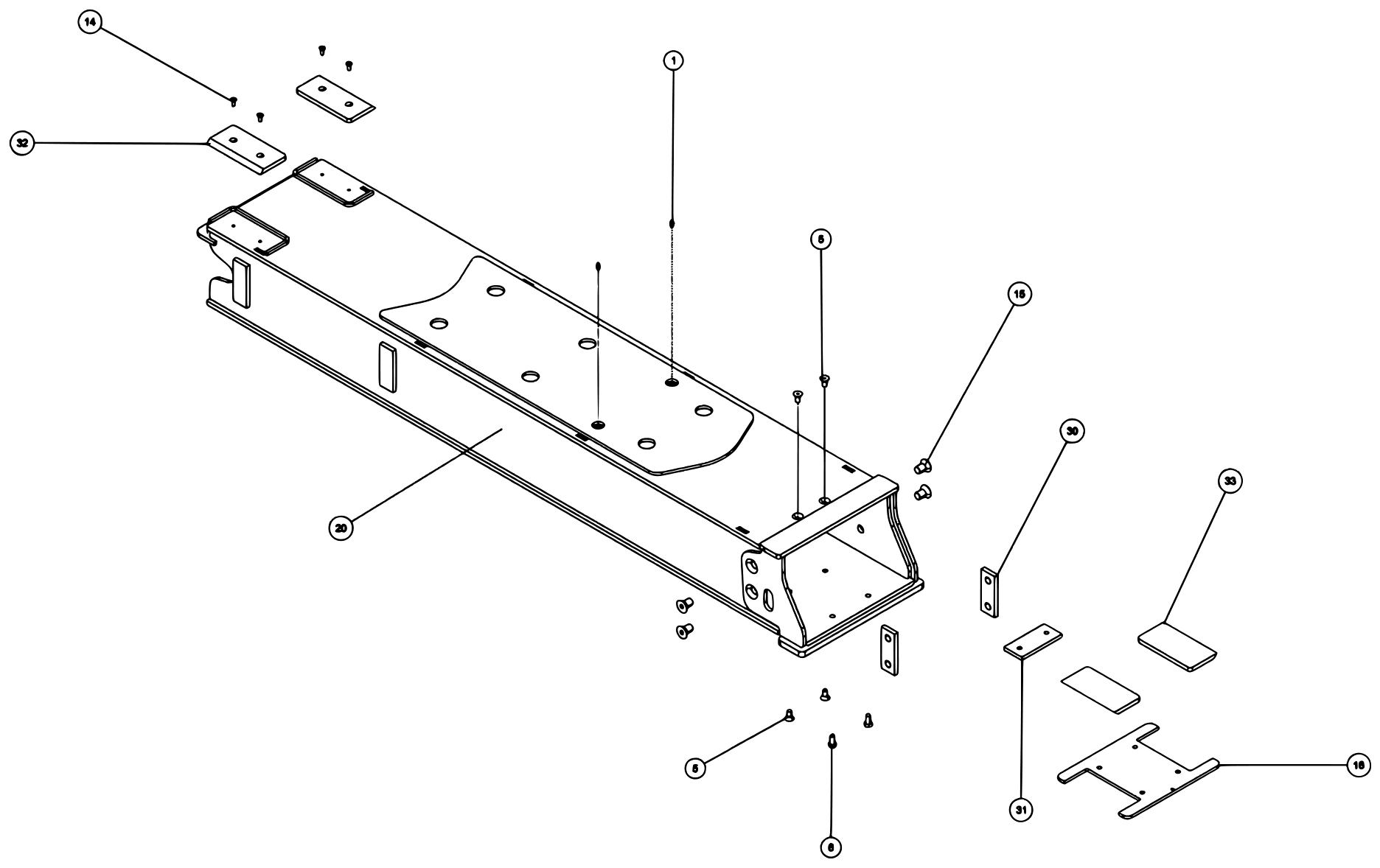 Vulcan V-70 2-Winch (2023 manual) 0910787, Stinger Assy - Euro - 144" diagram (view 2 of 3)