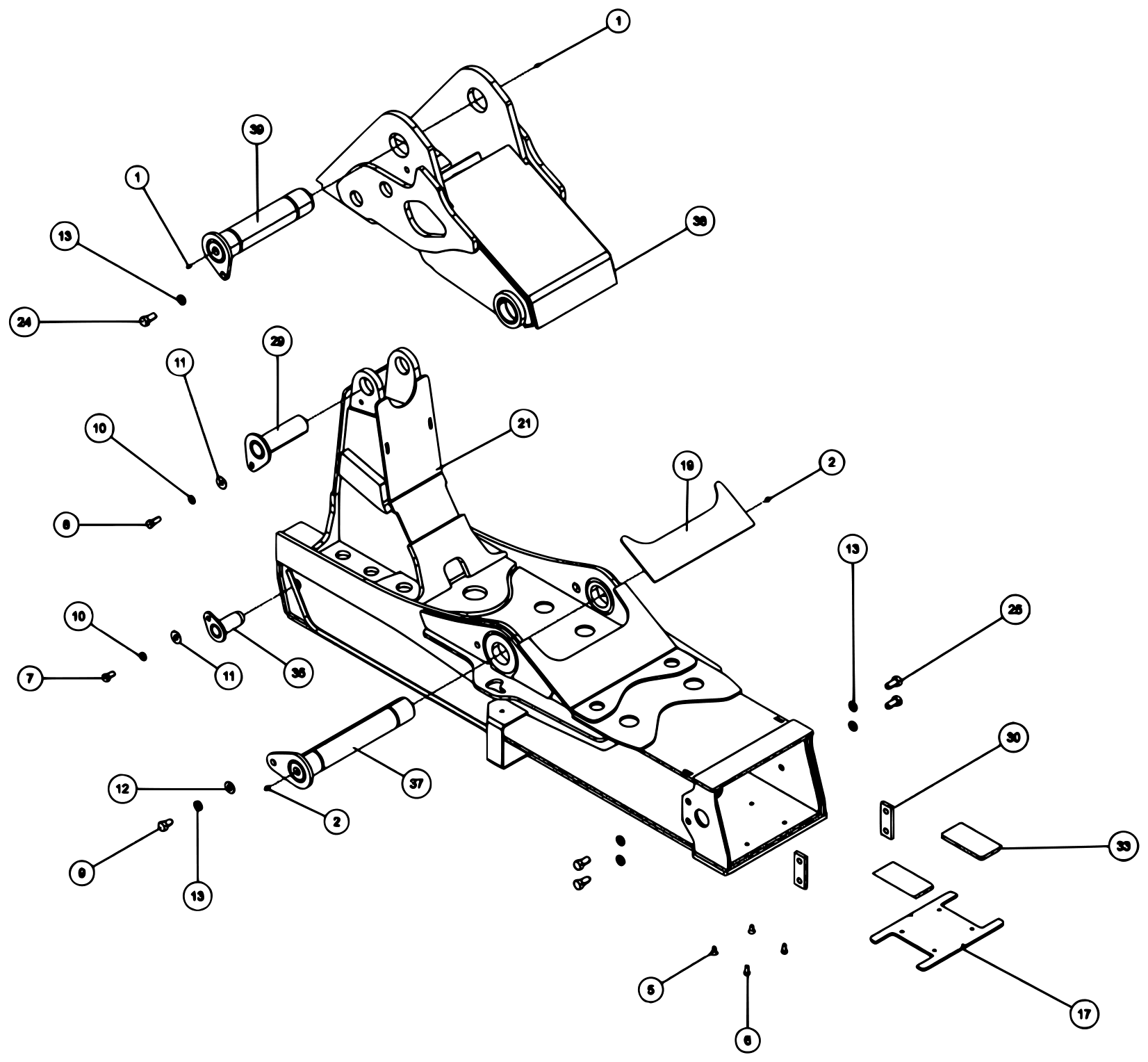 Vulcan V-70 2-Winch (2023 manual) 0910787, Stinger Assy - Euro - 144" diagram (view 3 of 3)