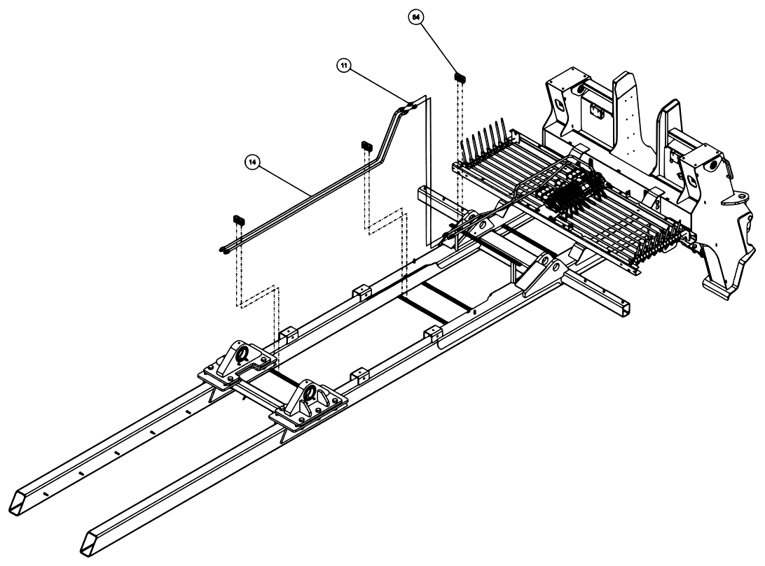 Vulcan V-70 2-Winch (2023 manual) 0912015, Subframe Assembly V70-100 Std Winch diagram (view 7 of 17)