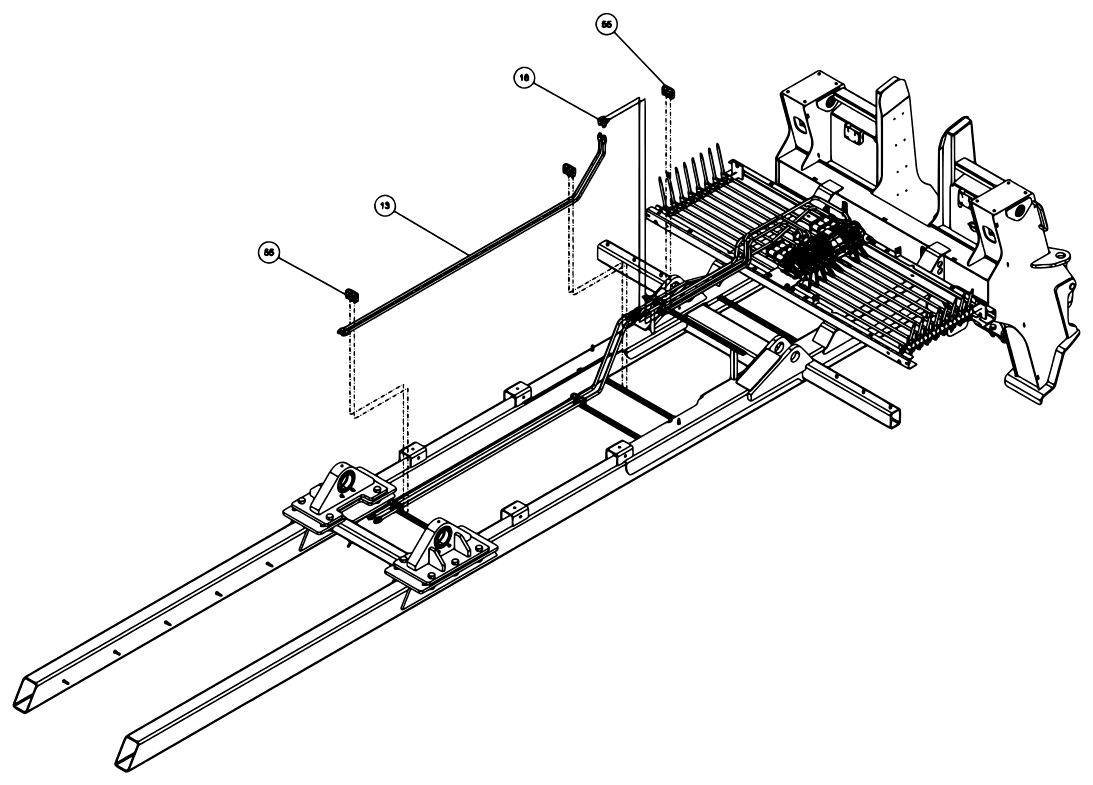 Vulcan V-70 2-Winch (2023 manual) 0912015, Subframe Assembly V70-100 Std Winch diagram (view 8 of 17)