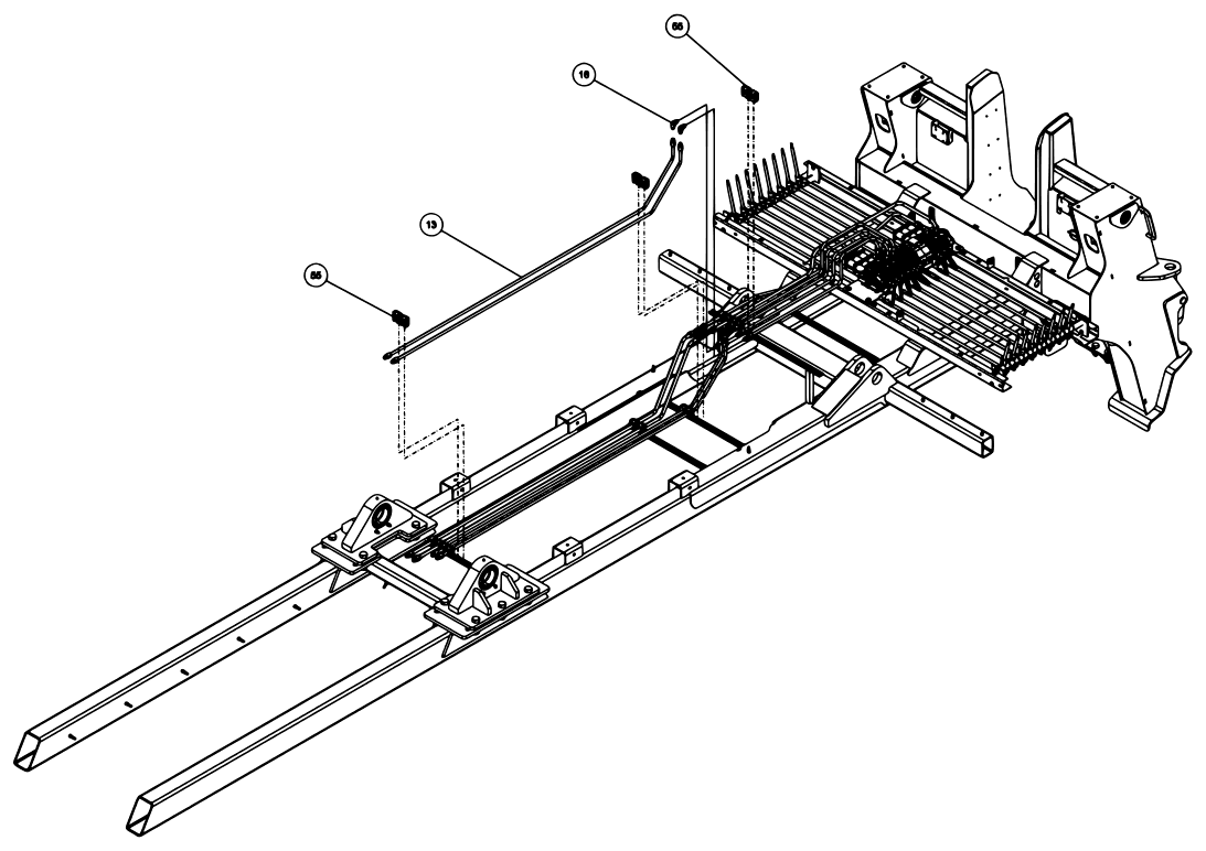 Vulcan V-70 2-Winch (2023 manual) 0912015, Subframe Assembly V70-100 Std Winch diagram (view 9 of 17)