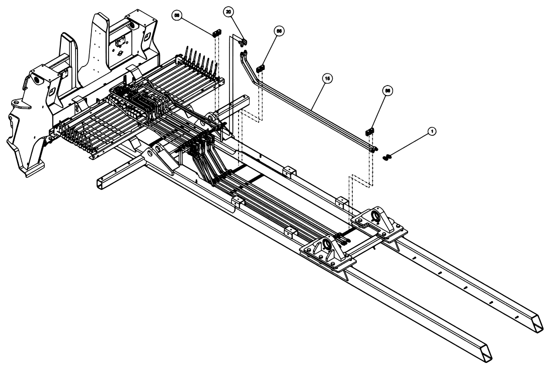 Vulcan V-70 2-Winch (2023 manual) 0912015, Subframe Assembly V70-100 Std Winch diagram (view 12 of 17)