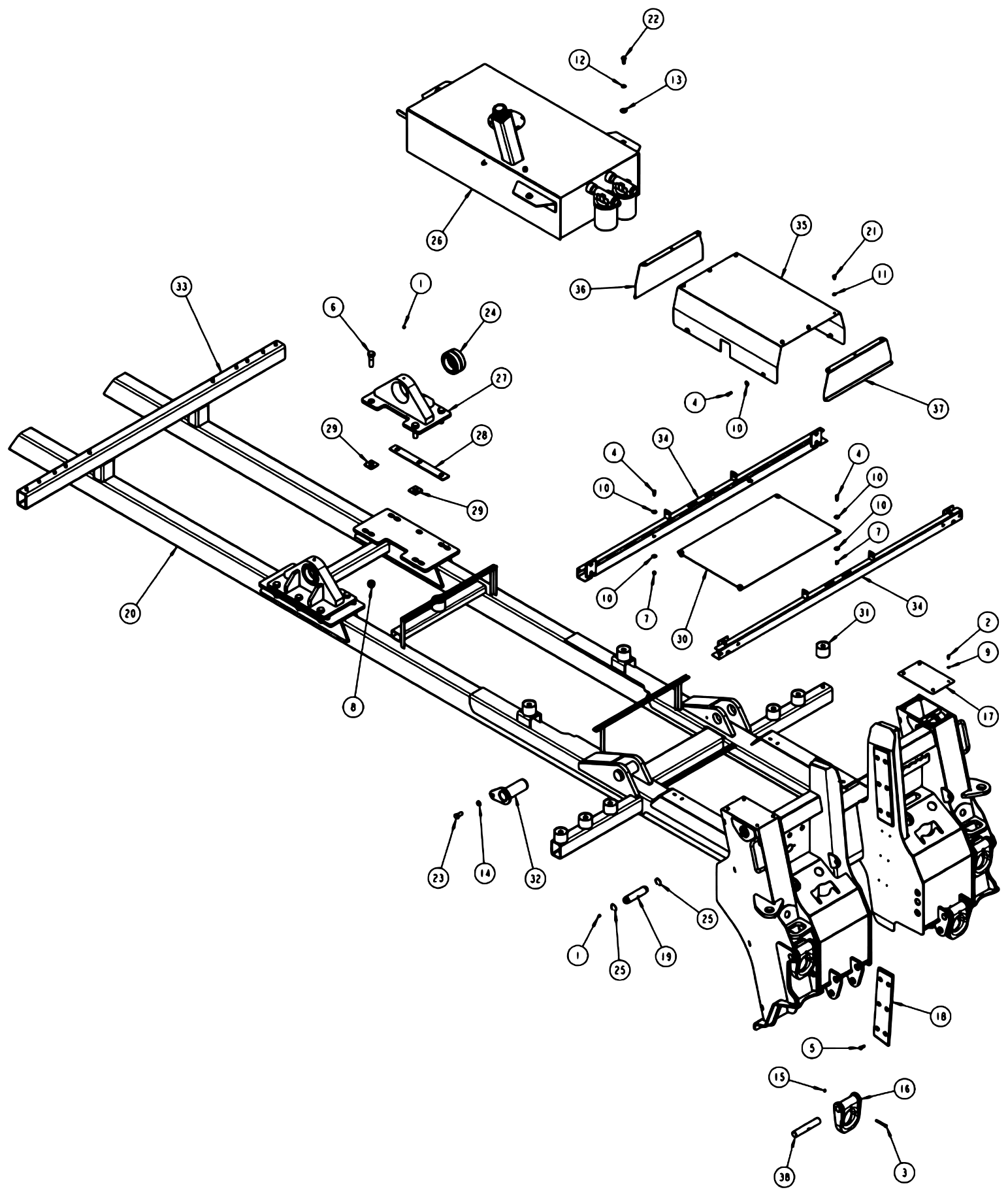Vulcan V-100 (2013 manual) Subframe Assembly diagram
