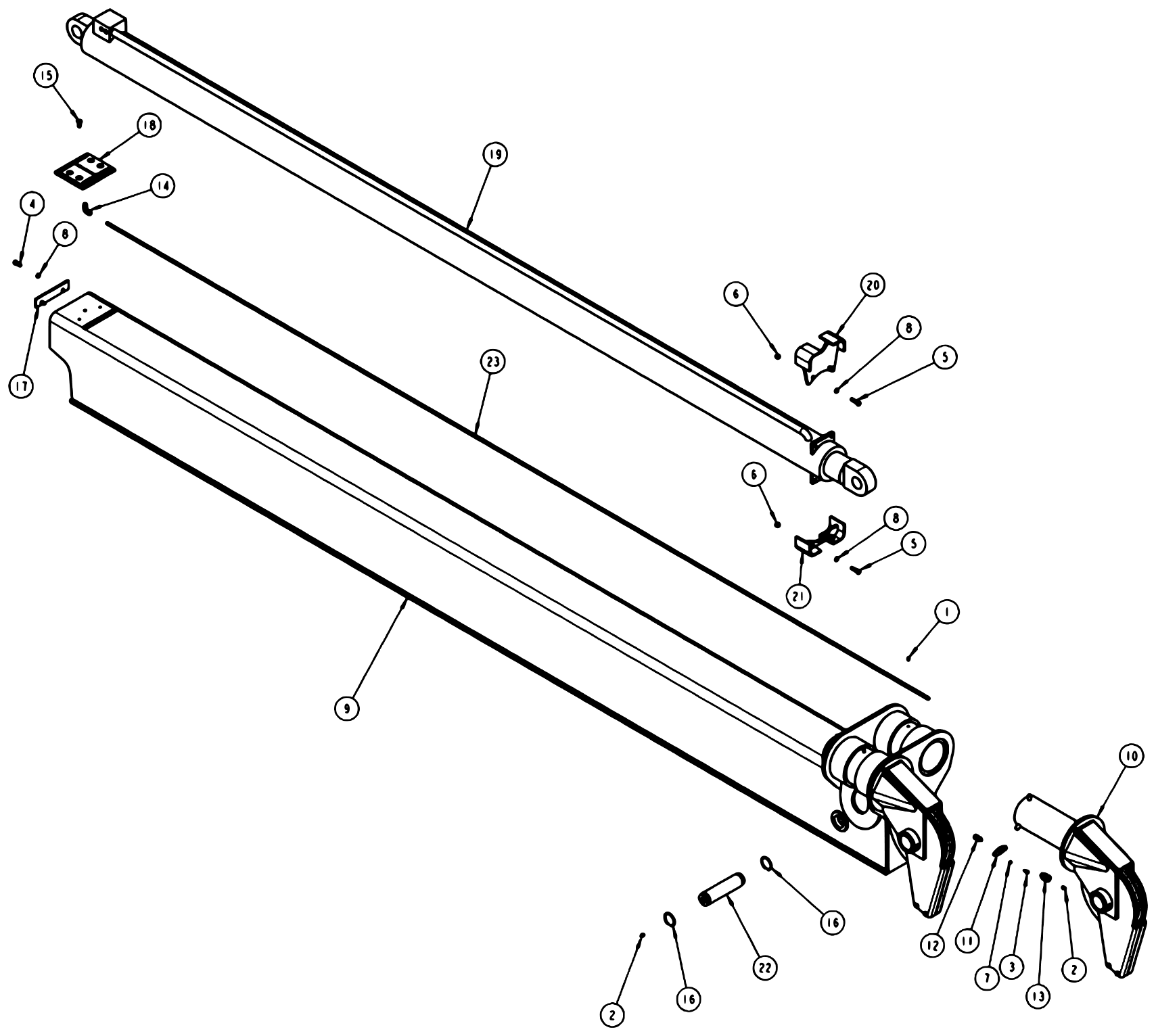 Vulcan V-100 (2013 manual) Inner Boom Assembly - 2 Stage diagram