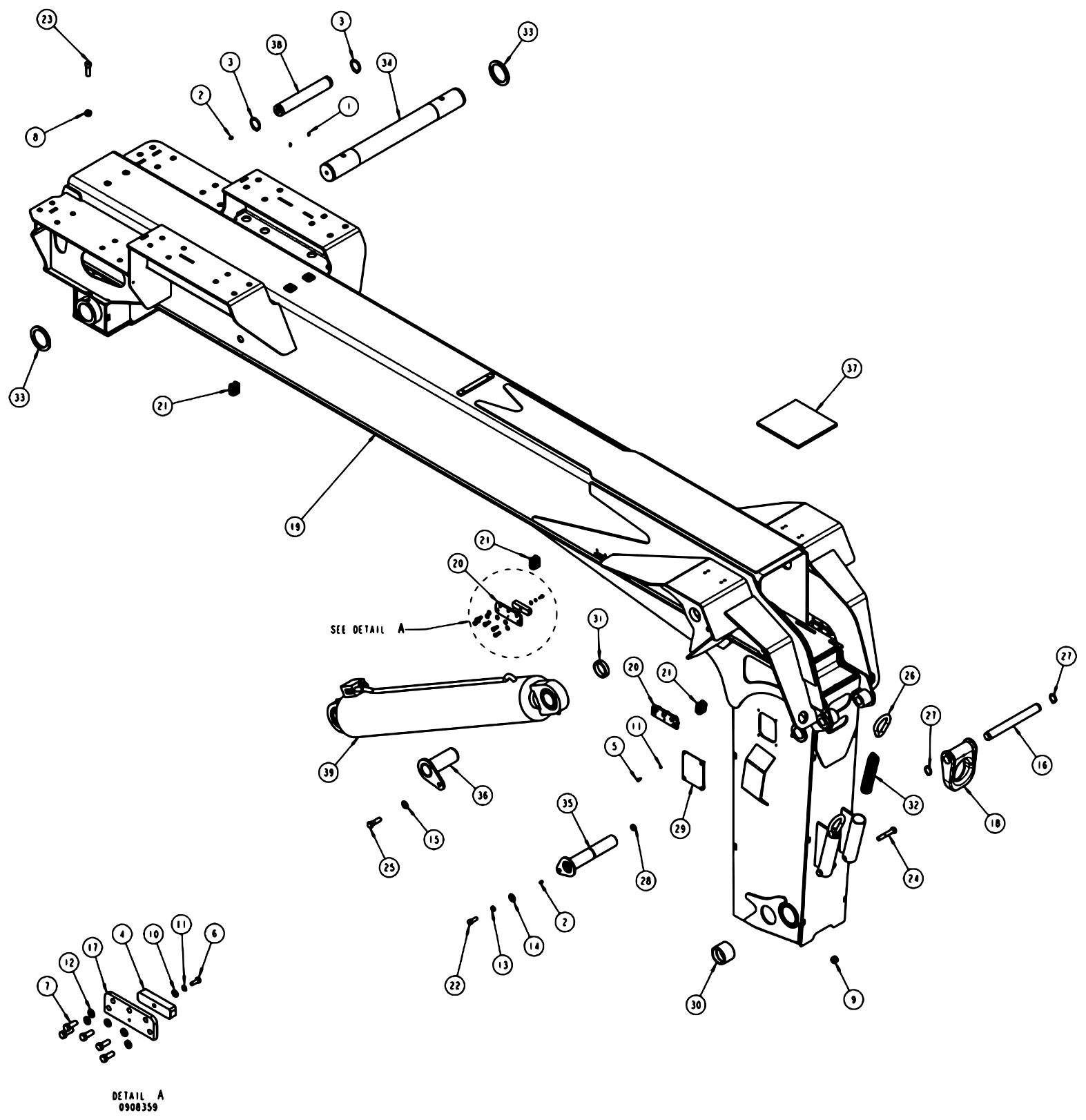 Vulcan V-100 (2013 manual) Outer Boom Assembly - 3 Stage diagram
