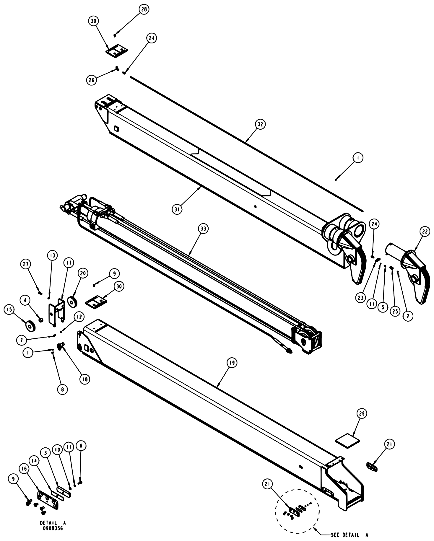 Vulcan V-100 (2013 manual) Inner Boom Assembly - 3 Stage diagram
