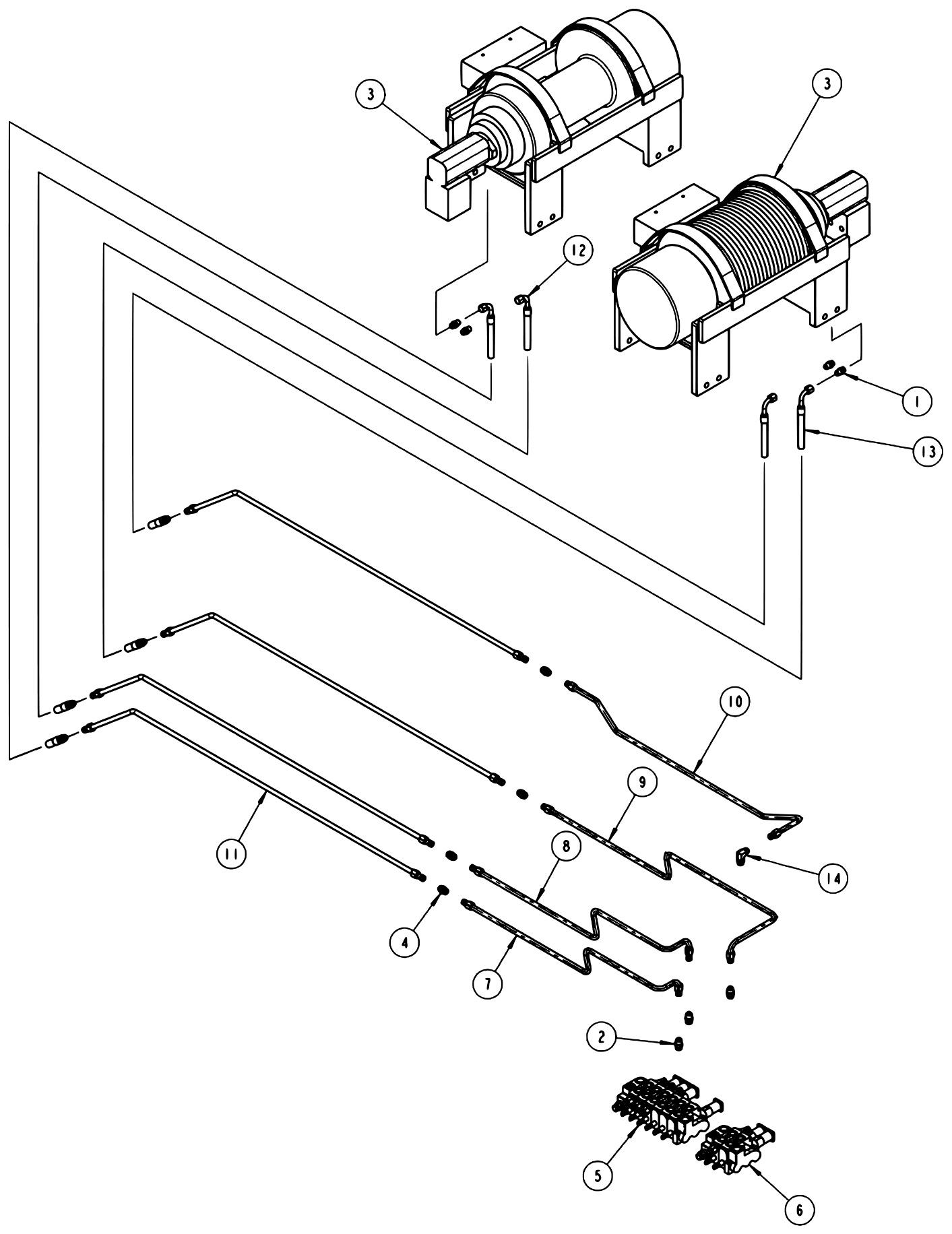 Vulcan V-100 (2013 manual) Winch Hydraulics diagram